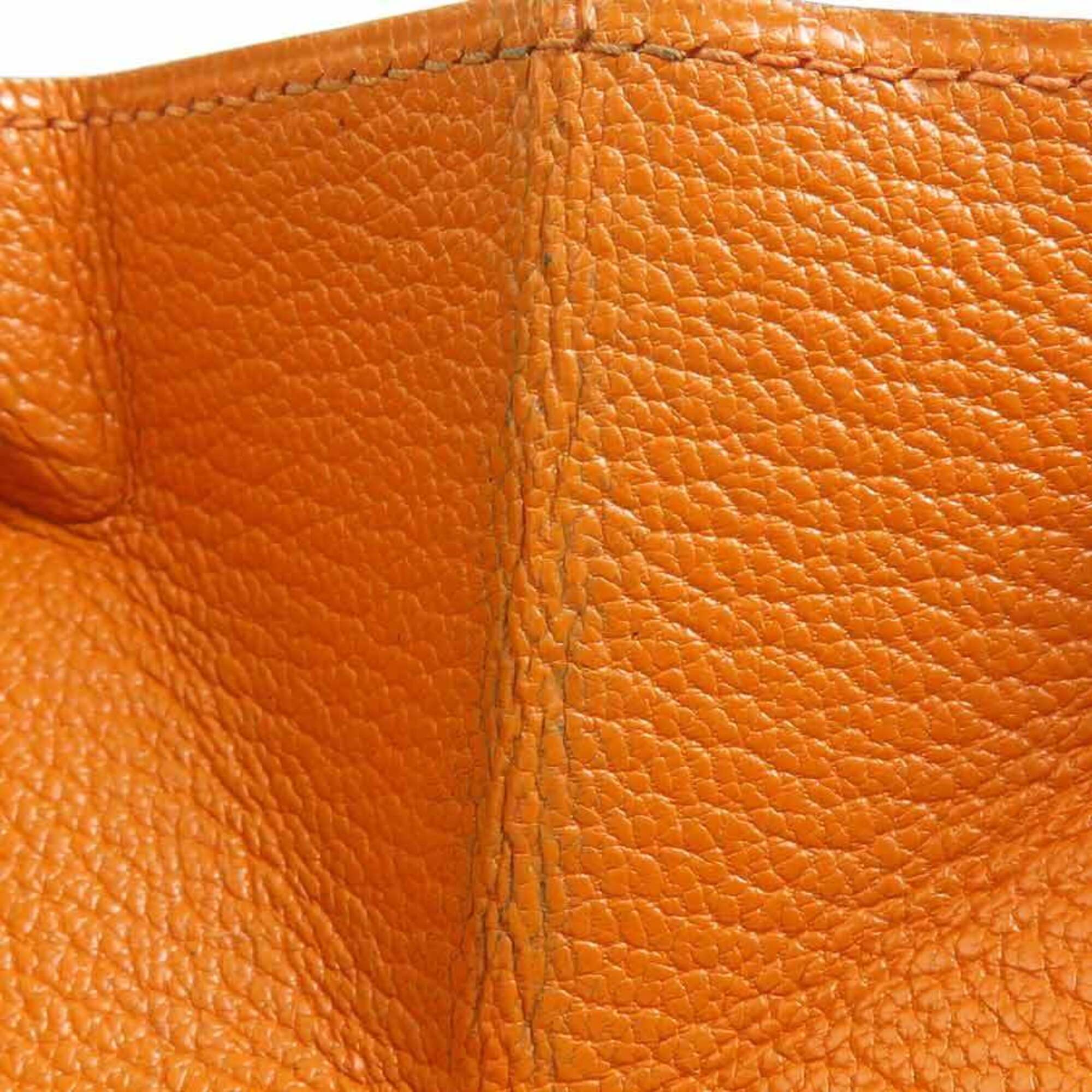 Hermes Orange Leather Coin Purse/Coin Case (Pre-Owned)