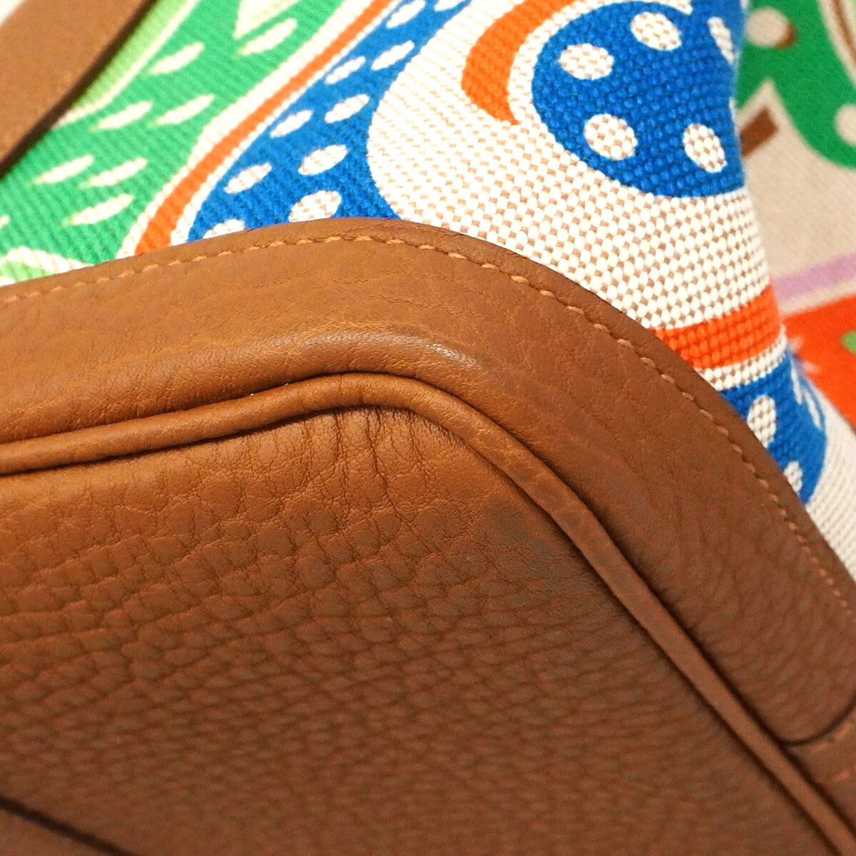 Hermes Gold Multi-Color Toile H Negonda Leather Tote Bag (Pre-Owned)