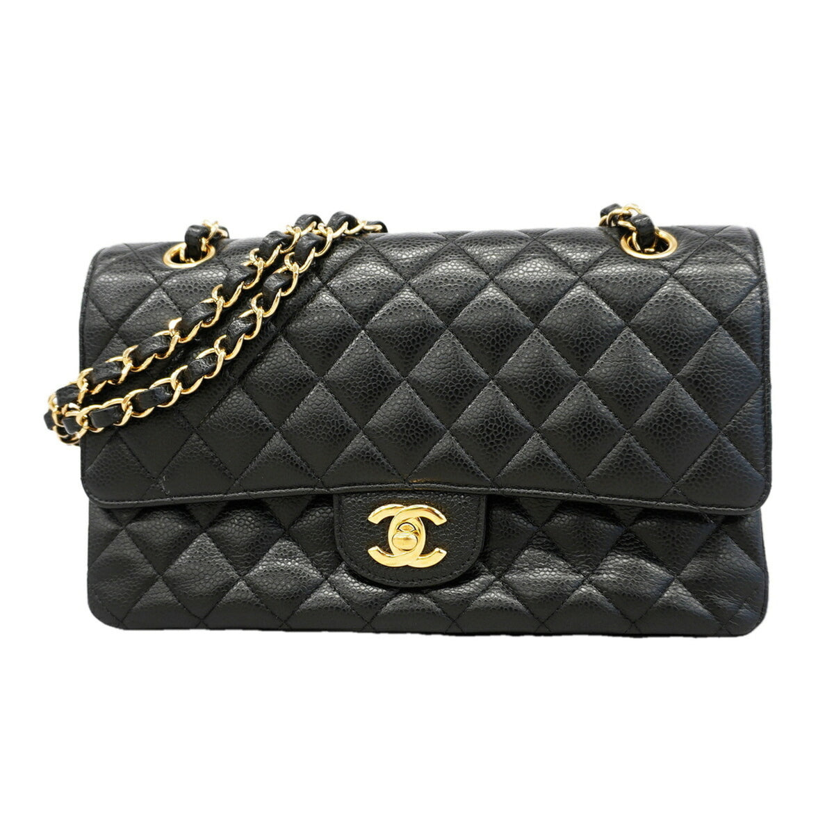 Chanel Black Grained Calfskin Shoulder Bag (Pre-Owned)
