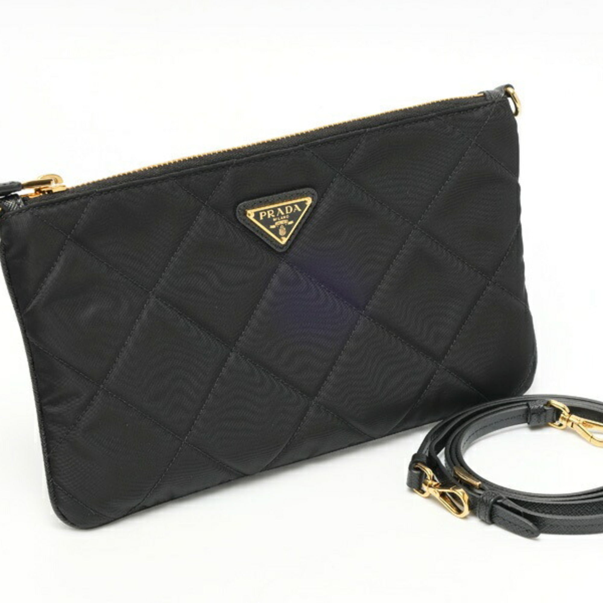 Prada Black Nylon Pouch Shoulder Bag (Pre-Owned)