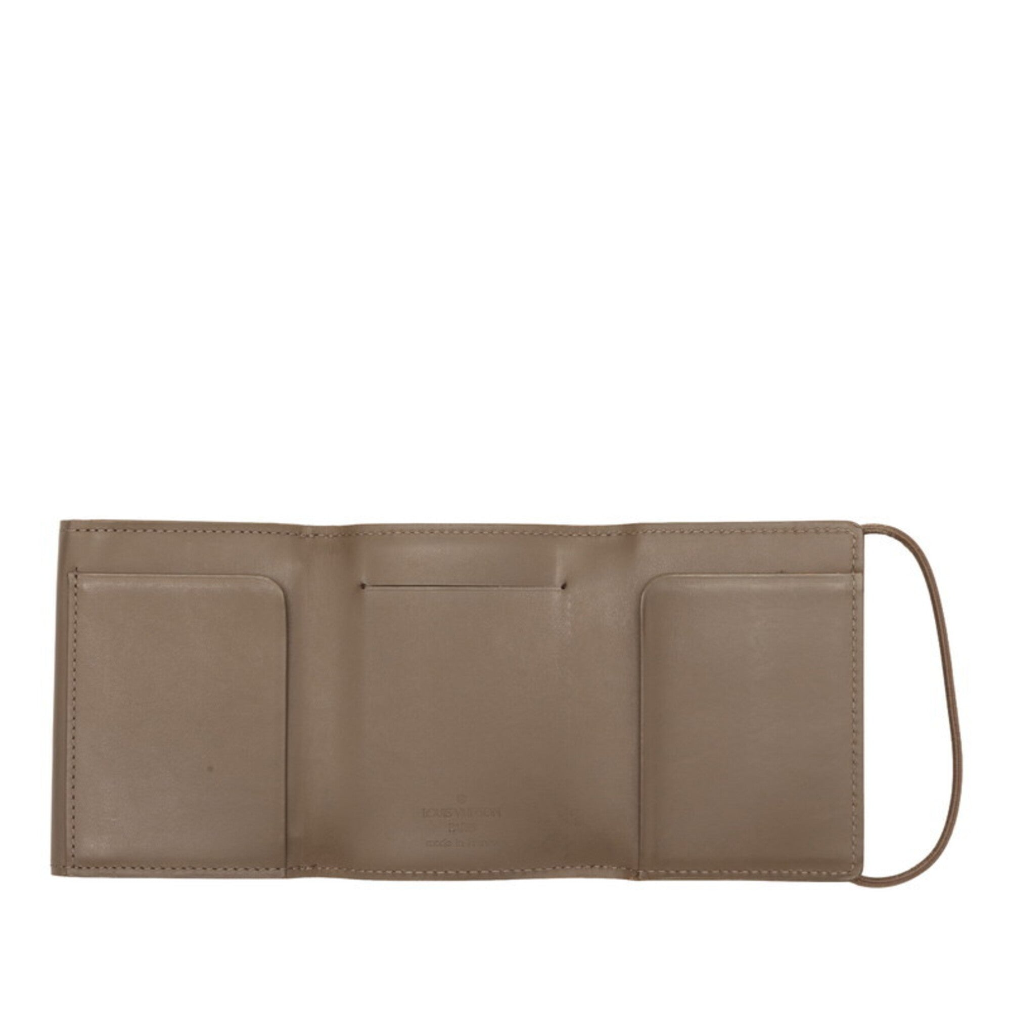 Louis Vuitton Brown Leather Wallet (Tri-Fold) (Pre-Owned)