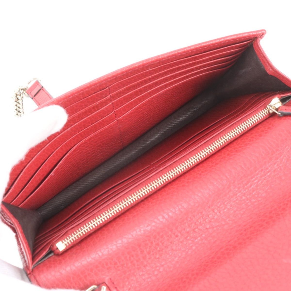 Gucci Red Color Leather Clutch Bag Shoulder Bag (Pre-Owned)