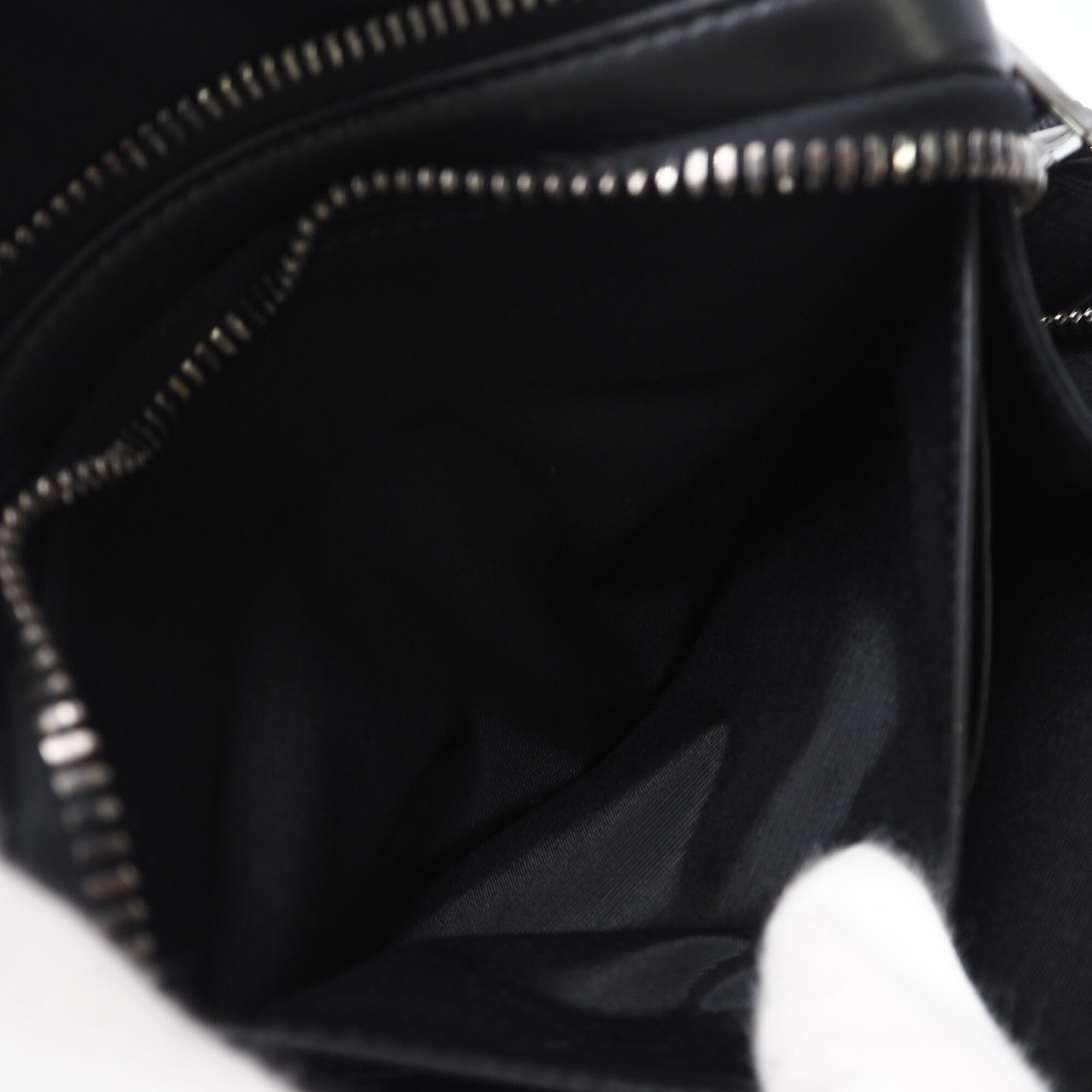 Christian Dior Black Gray Coated Canvas Leather Shoulder Bag (Pre-Owned)