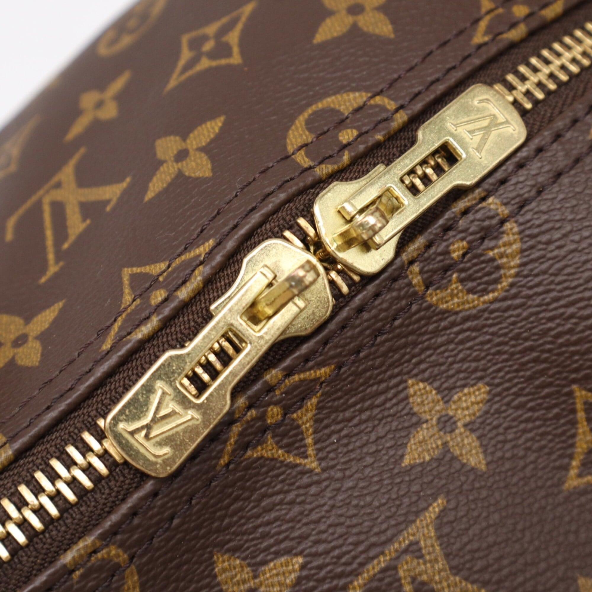 Louis Vuitton Beige Brown Monogram Leather Coated Canvas Boston Bag Handbag (Pre-Owned)