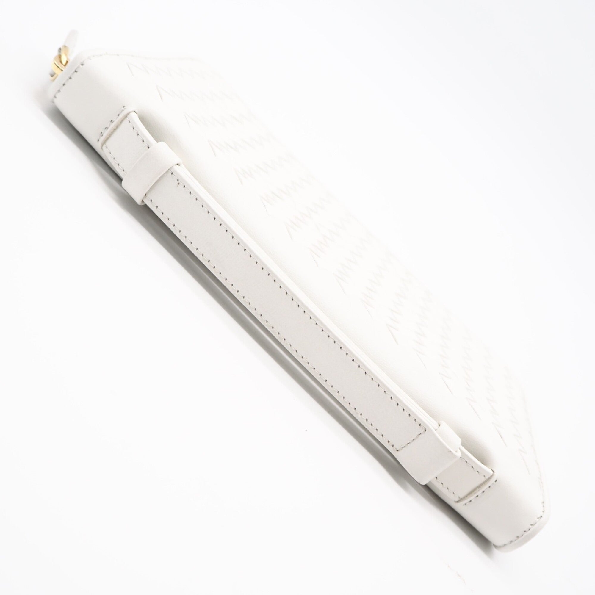 Bottega Veneta Intrecciato White Leather Long Bill Wallet (Bi-Fold) (Pre-Owned)