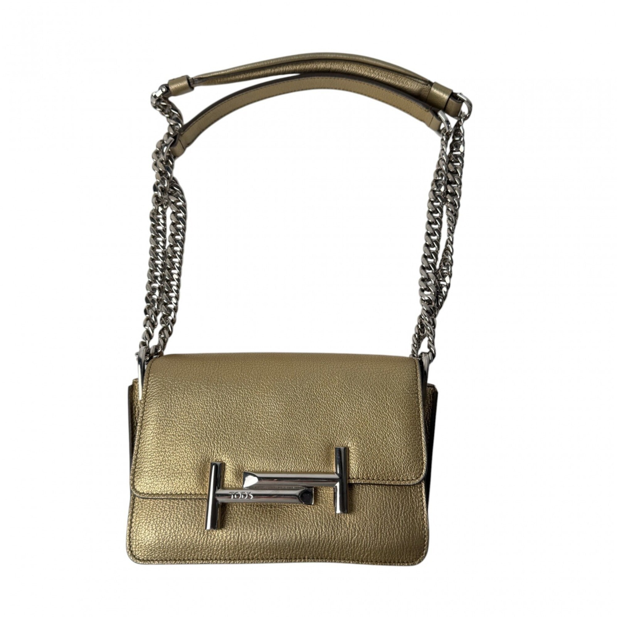 Tod's Gold Leather Shoulder Bag (Pre-Owned)