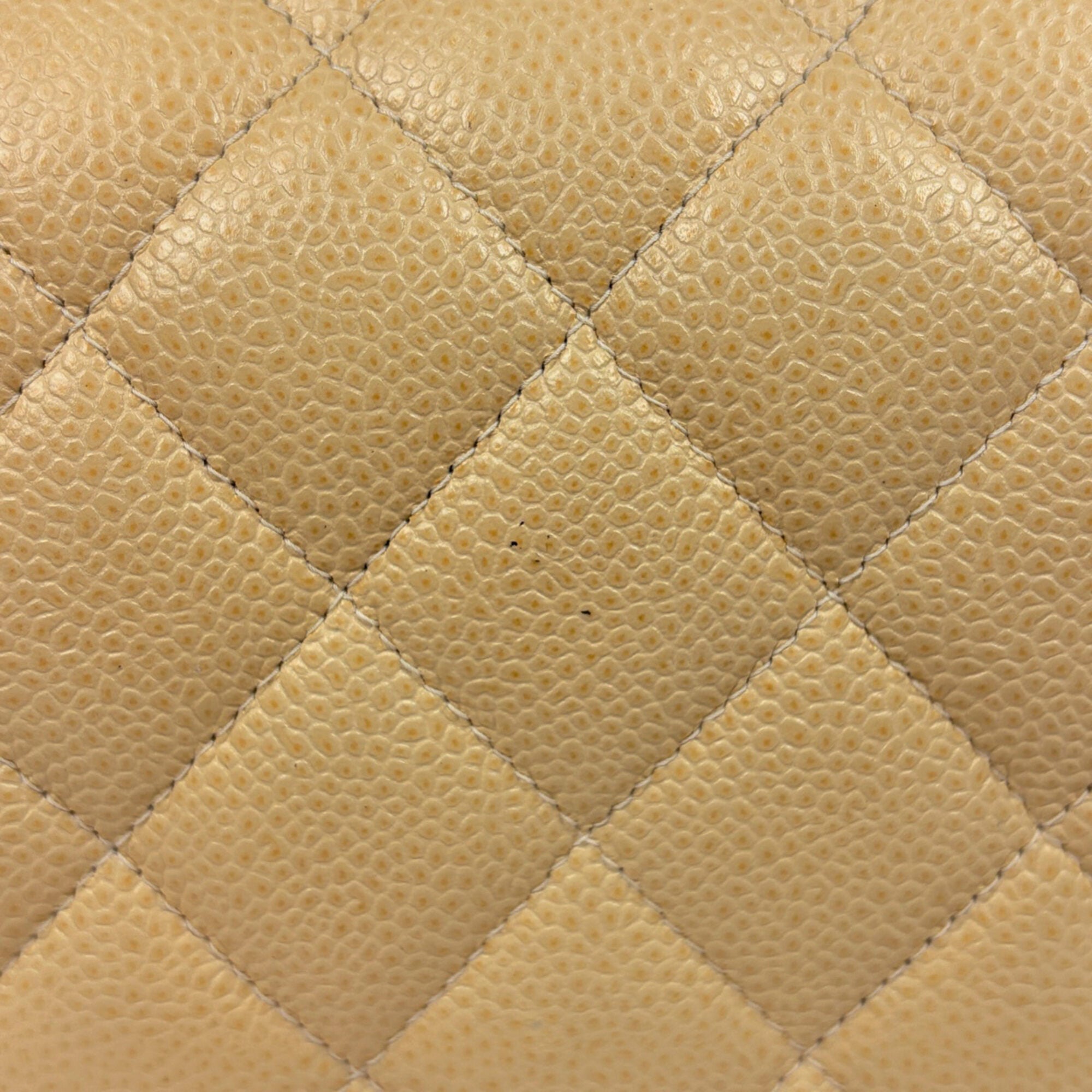 Chanel Beige Grained Calfskin Shoulder Bag (Pre-Owned)