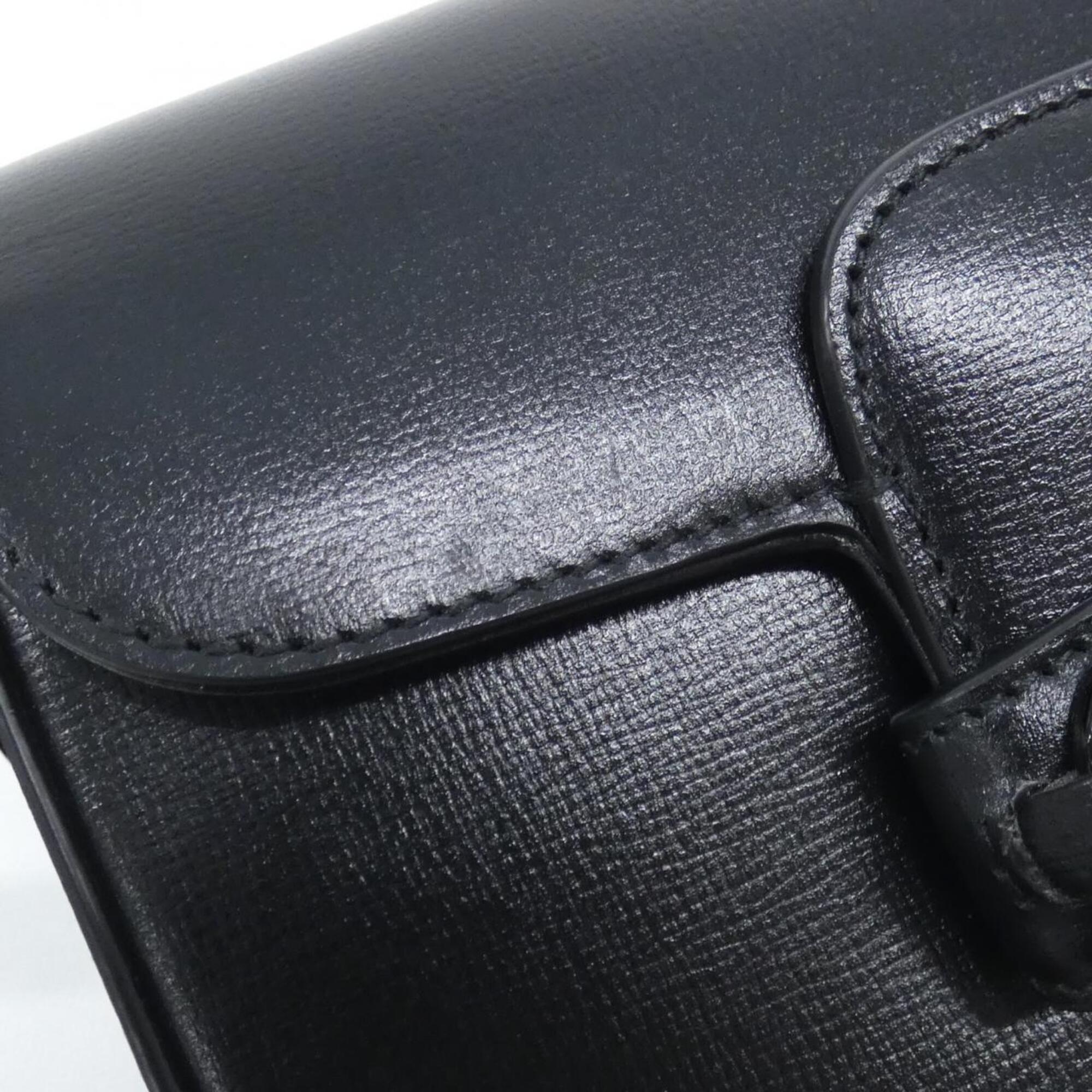Gucci Horsebit Black Leather Shoulder Bag (Pre-Owned)