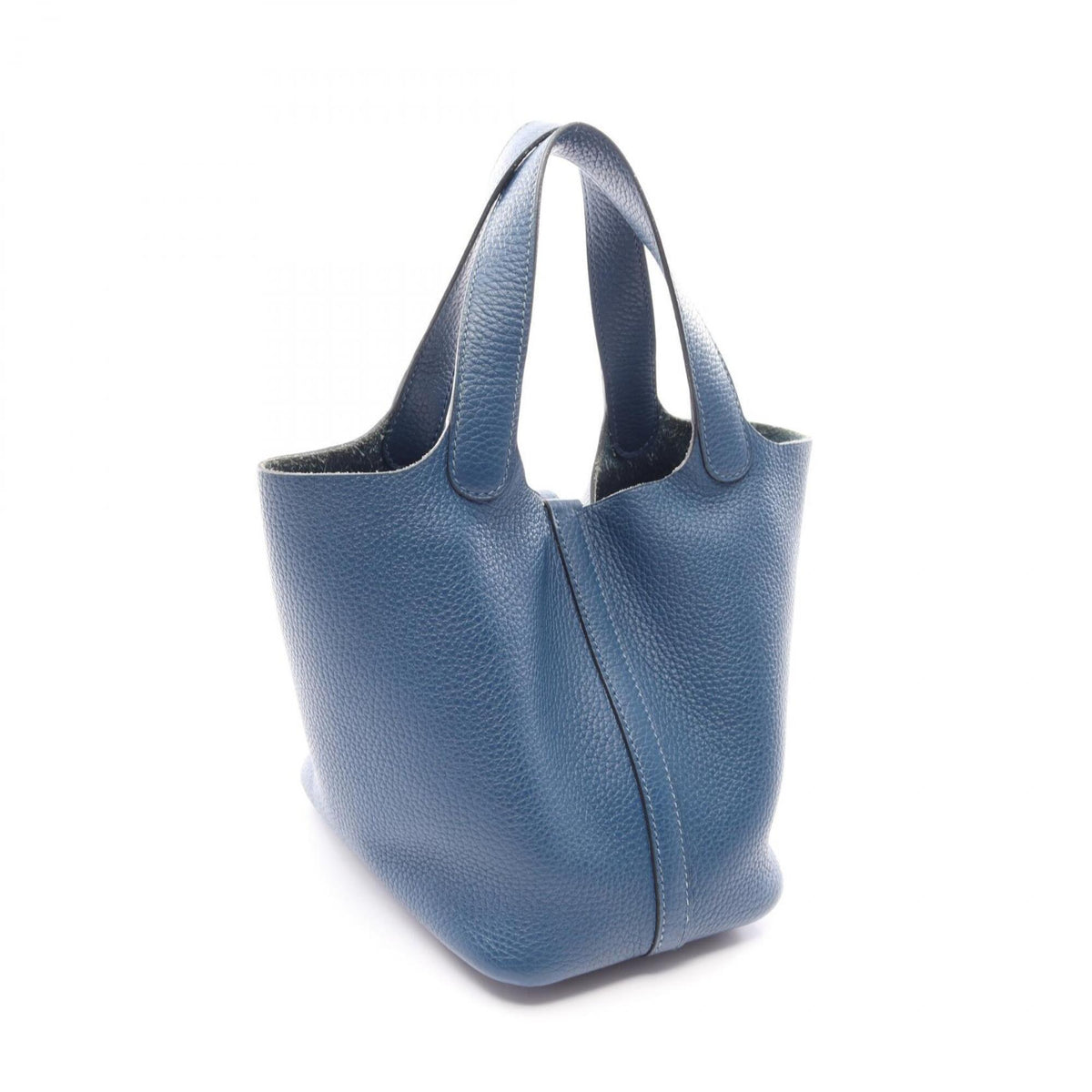 Hermes Blue Taurillon Clemence Leather Handbag (Pre-Owned)