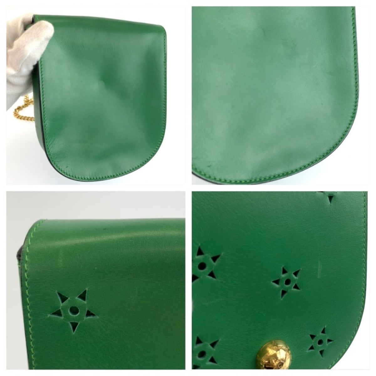 Celine Green Leather Pochette Shoulder Bag (Pre-Owned)