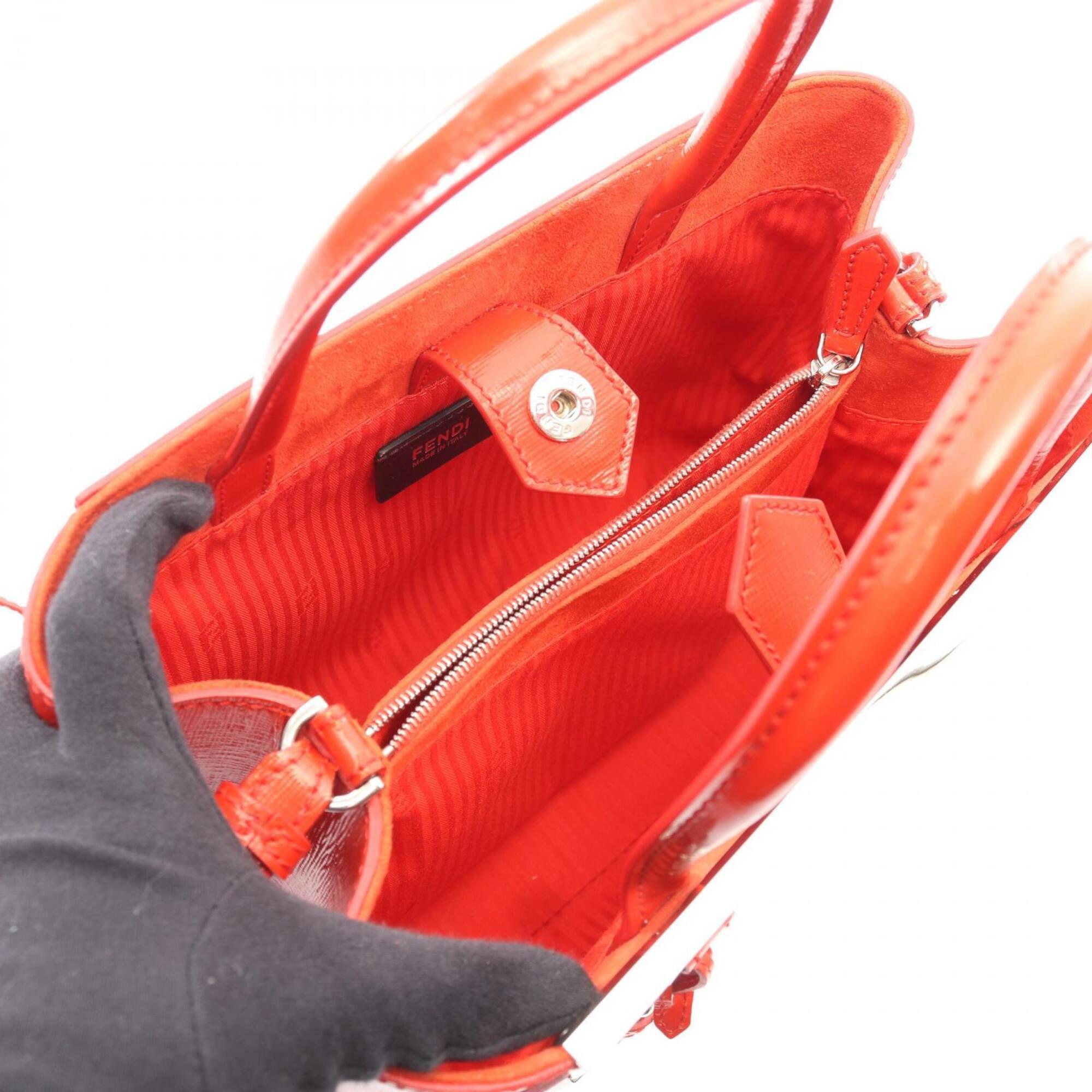 Fendi Red Color Patent Leather Handbag (Pre-Owned)