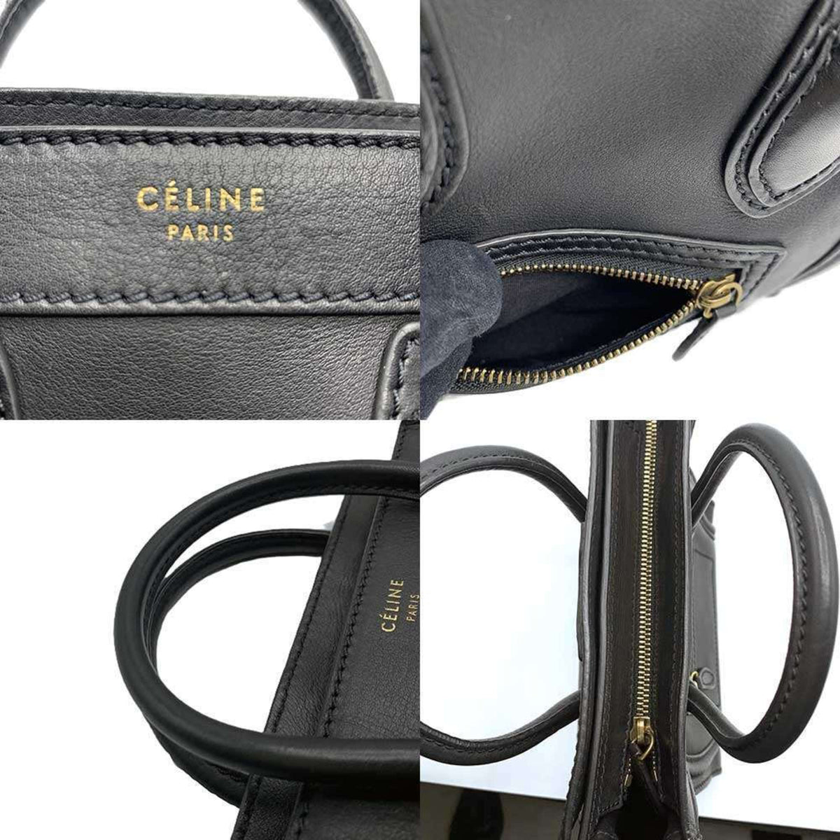 Celine Black Leather Handbag Shoulder Bag (Pre-Owned)