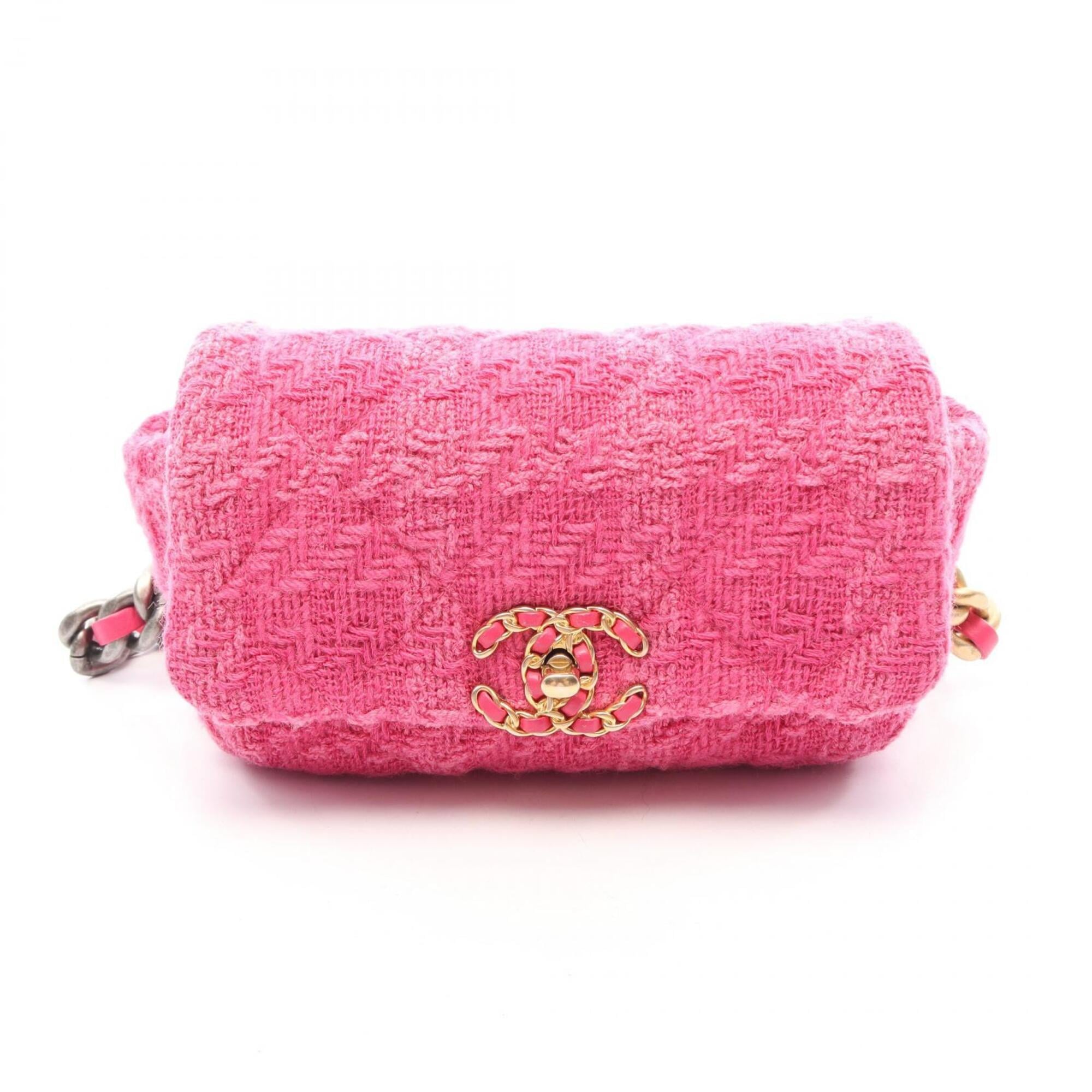 Chanel Pink Fabric Leather Fanny Pack Handbag (Pre-Owned)