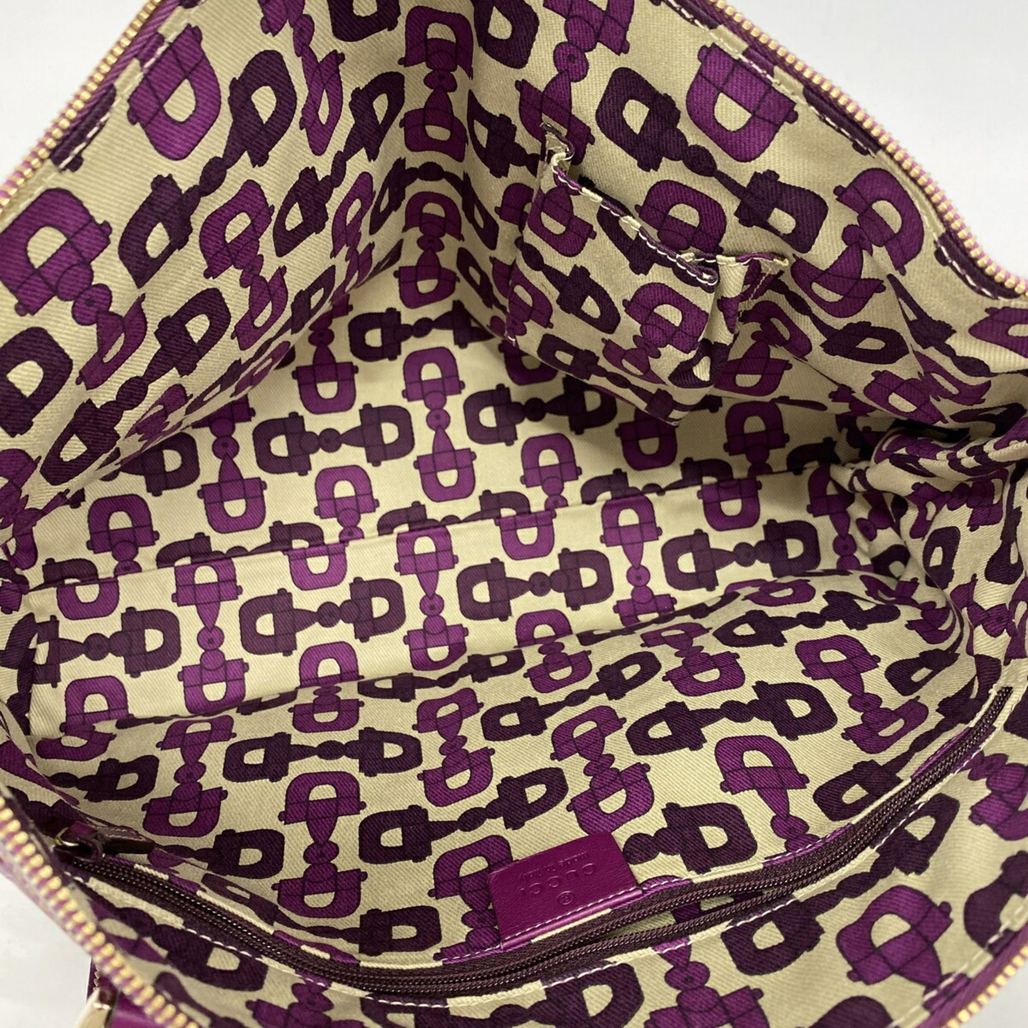Gucci Purple Leather Tote Bag (Pre-Owned)