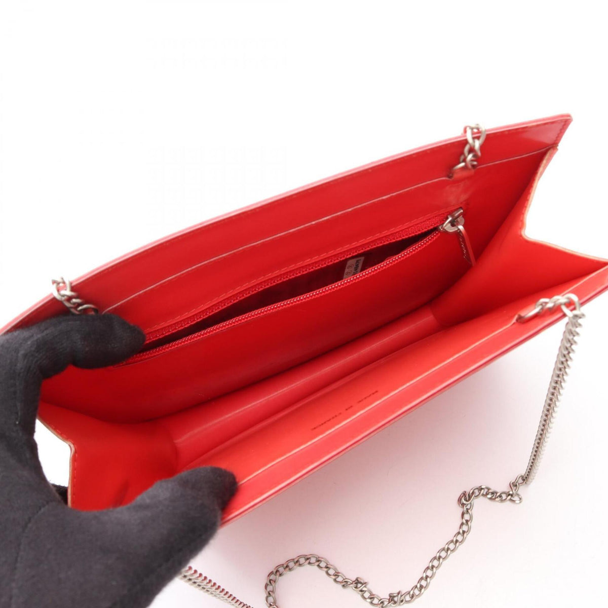 Chanel Red Color Fabric Handbag Shoulder Bag (Pre-Owned)