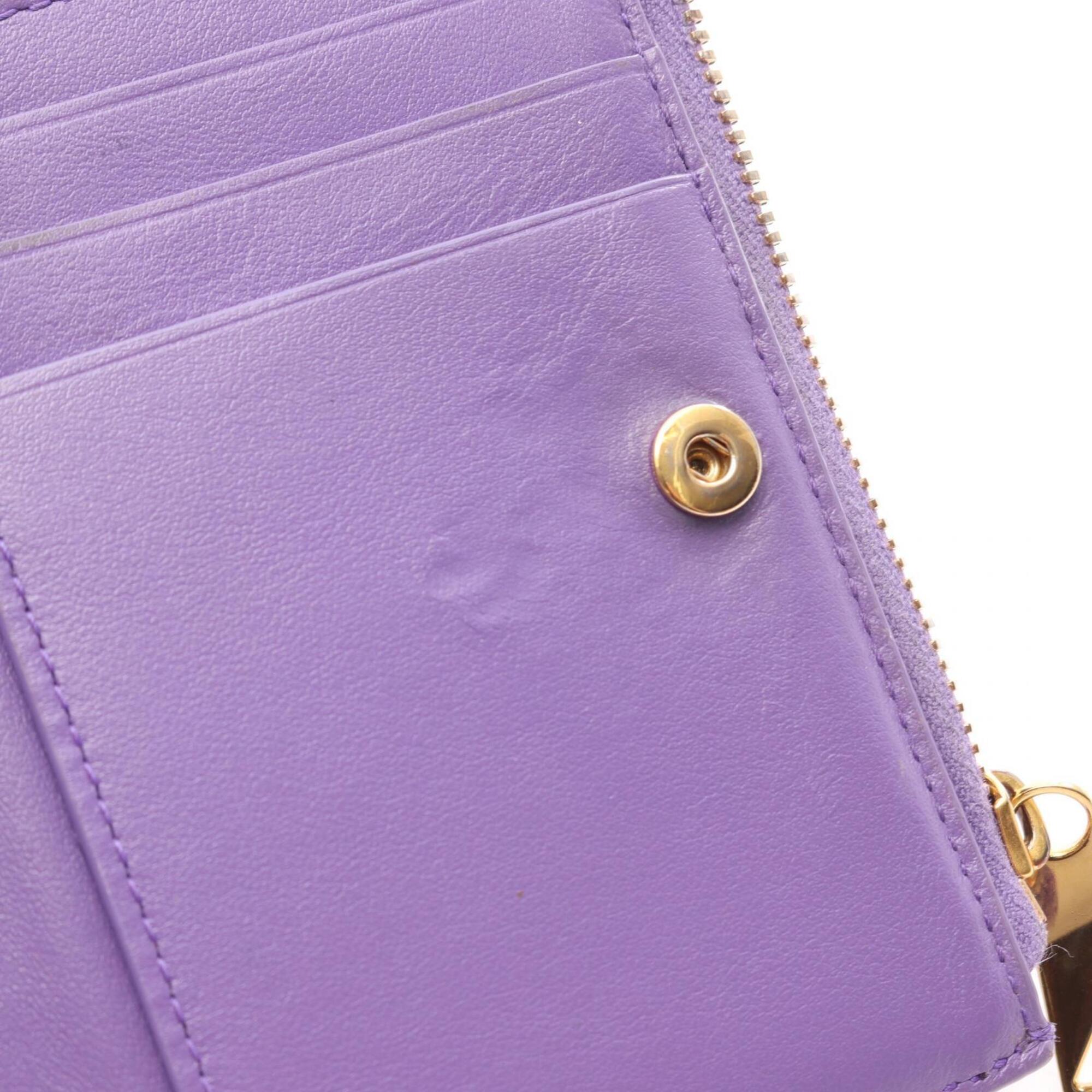 Bottega Veneta Intrecciato Purple Leather Wallet (Bi-Fold) (Pre-Owned)