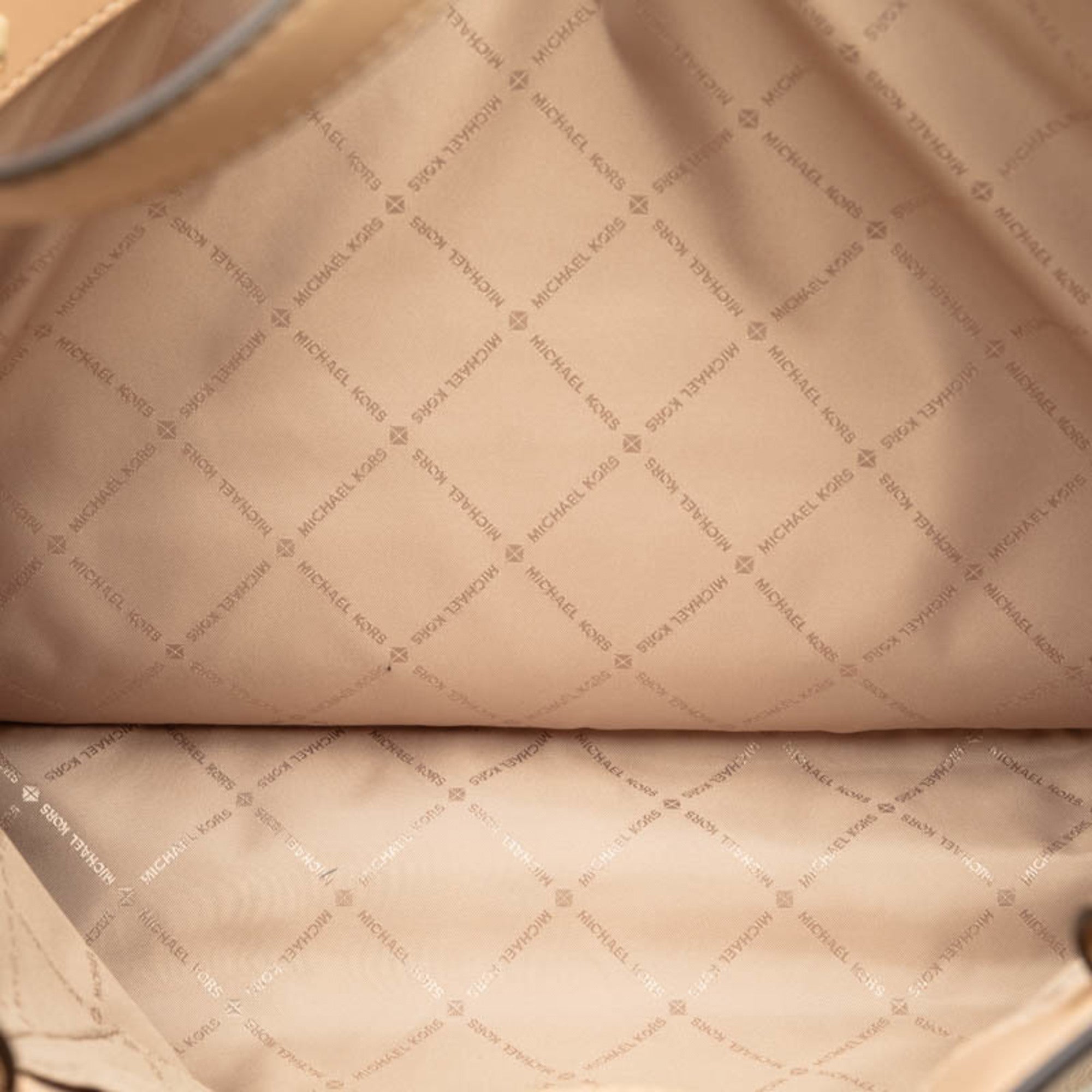 Michael Kors Beige Leather Shoulder Bag Tote Bag (Pre-Owned)