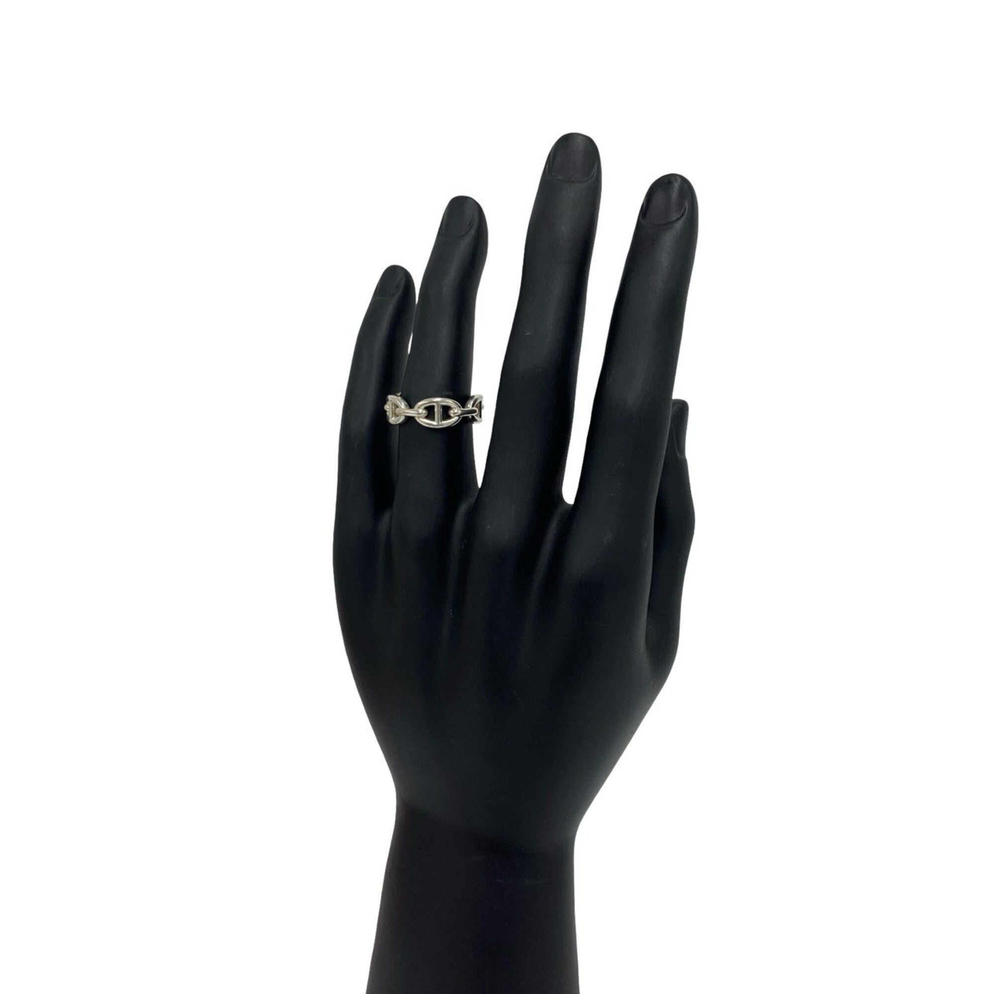Hermes Silver Silver 925 Band Ring (Pre-Owned)