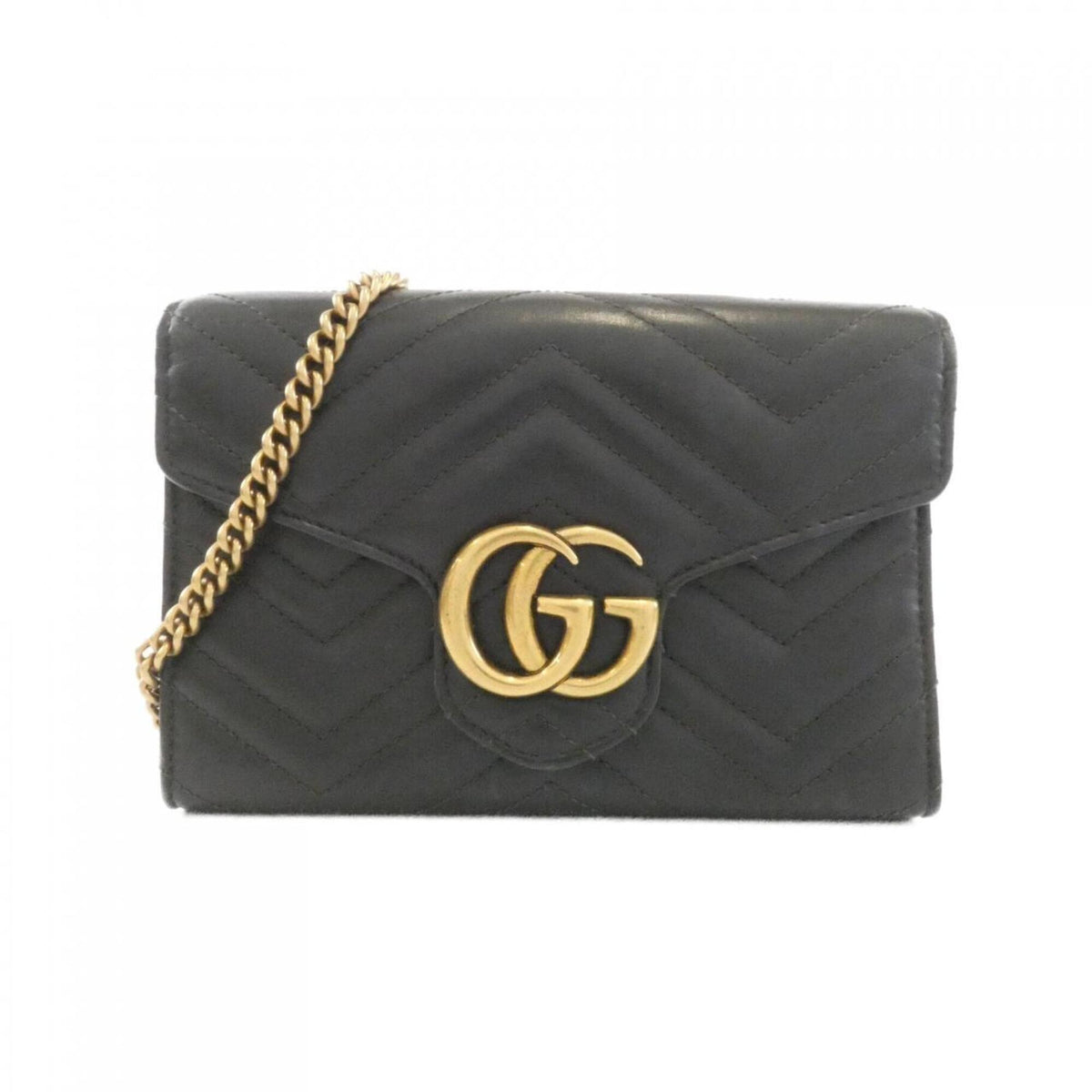 Gucci Gg Marmont Black Quilting Leather Shoulder Bag (Pre-Owned)
