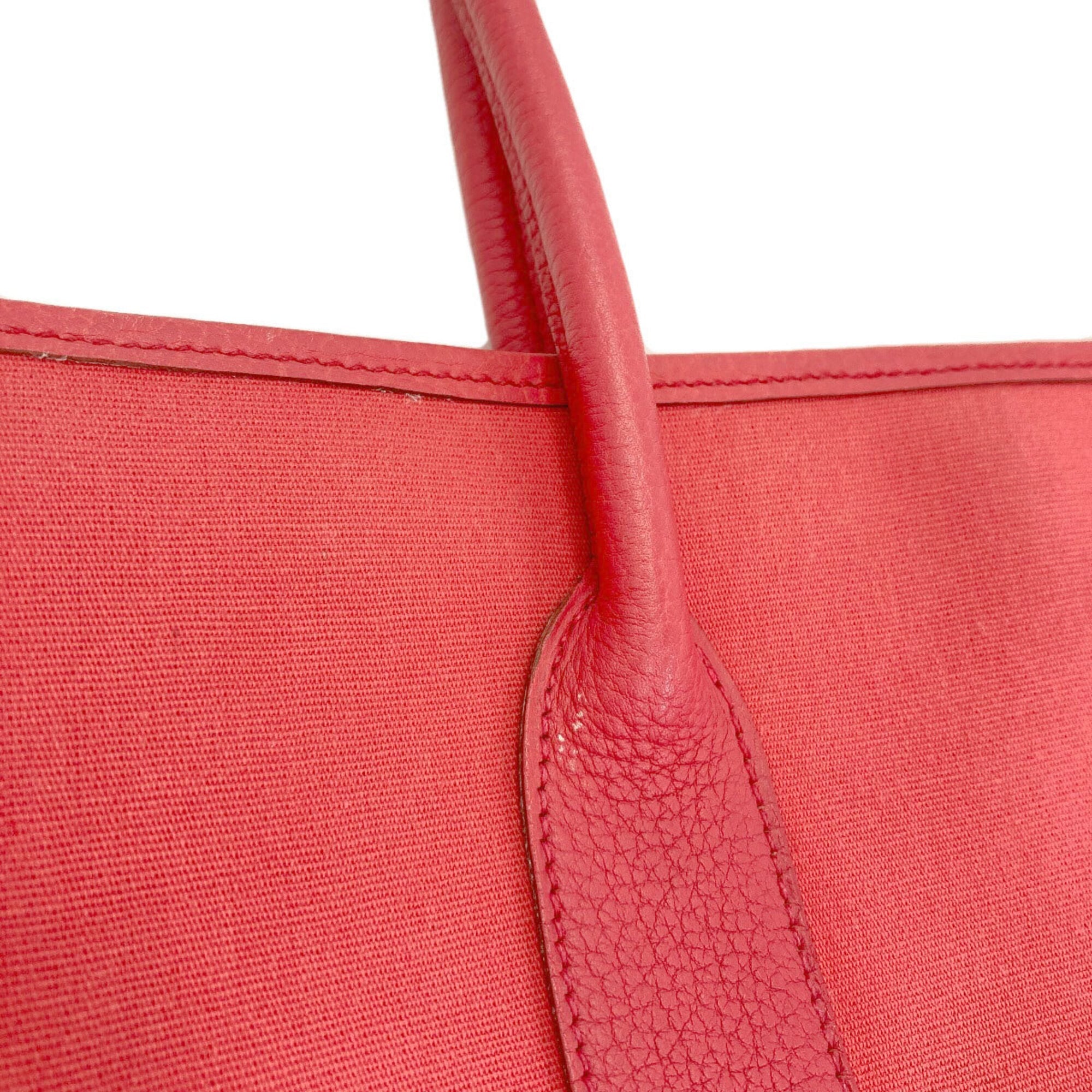 Hermes Pink Toile Officier Tote Bag (Pre-Owned)