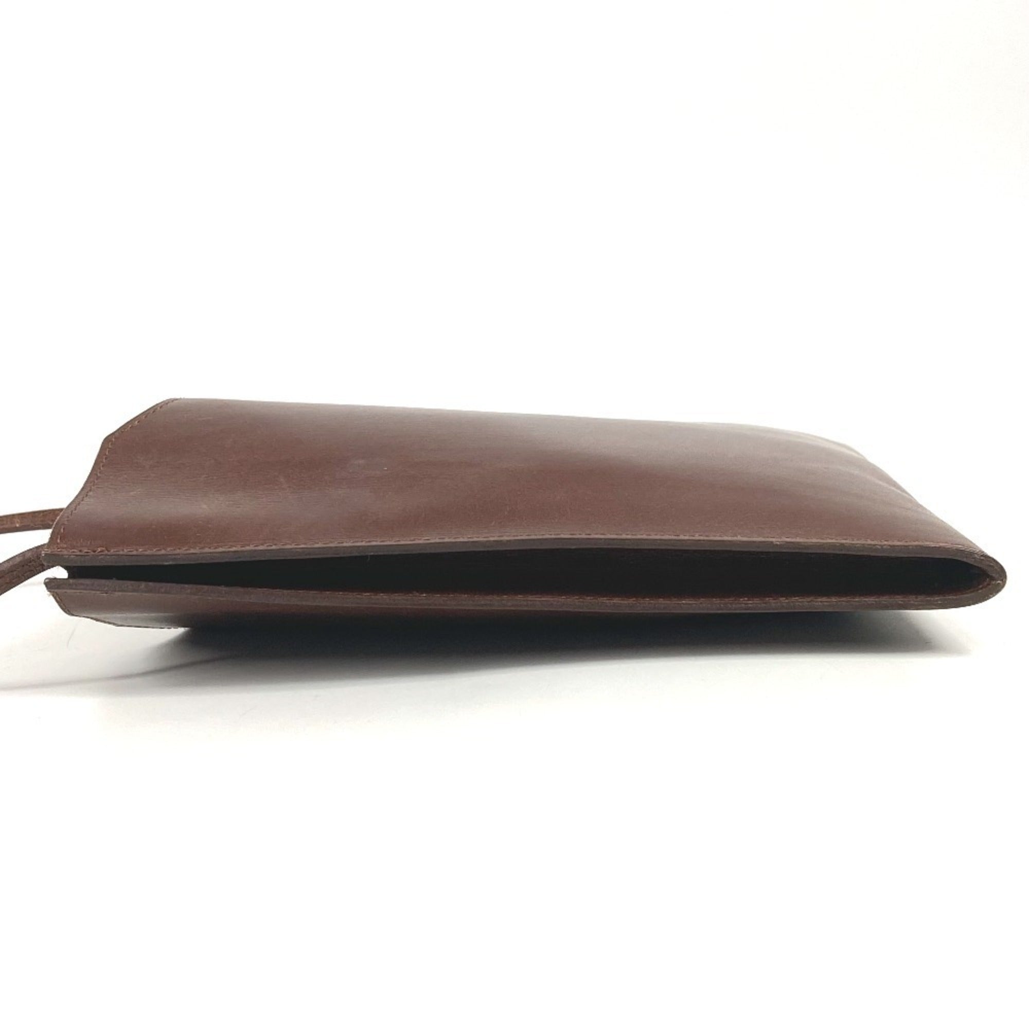 Hermes Brown Havane Box Calf Leather Pochette Shoulder Bag (Pre-Owned)