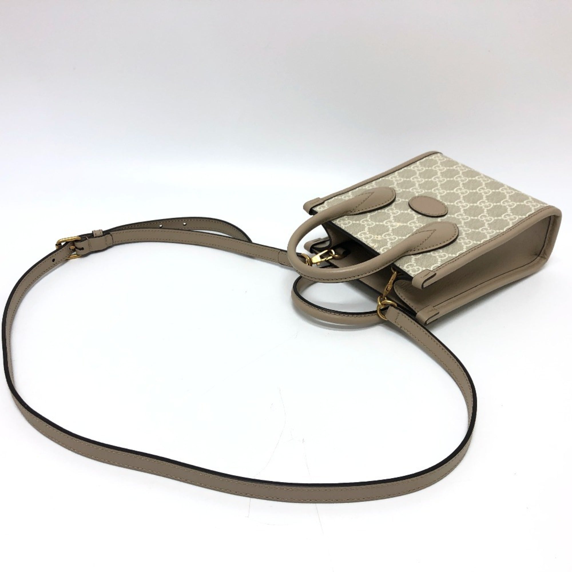 Gucci Light Beige Gg Supreme Shoulder Bag Tote Bag (Pre-Owned)