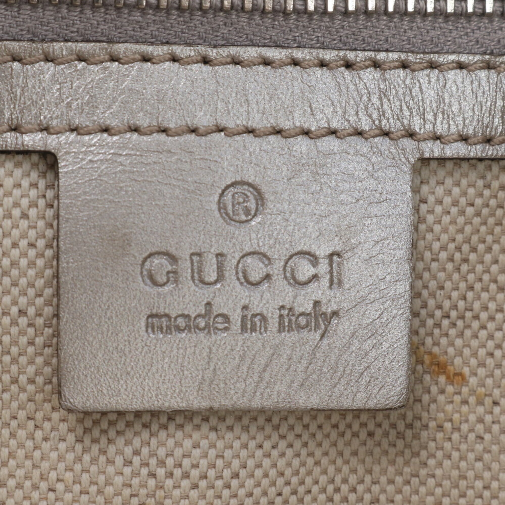 Gucci Leather Coated Canvas Handbag Shoulder Bag Tote Bag (Pre-Owned)