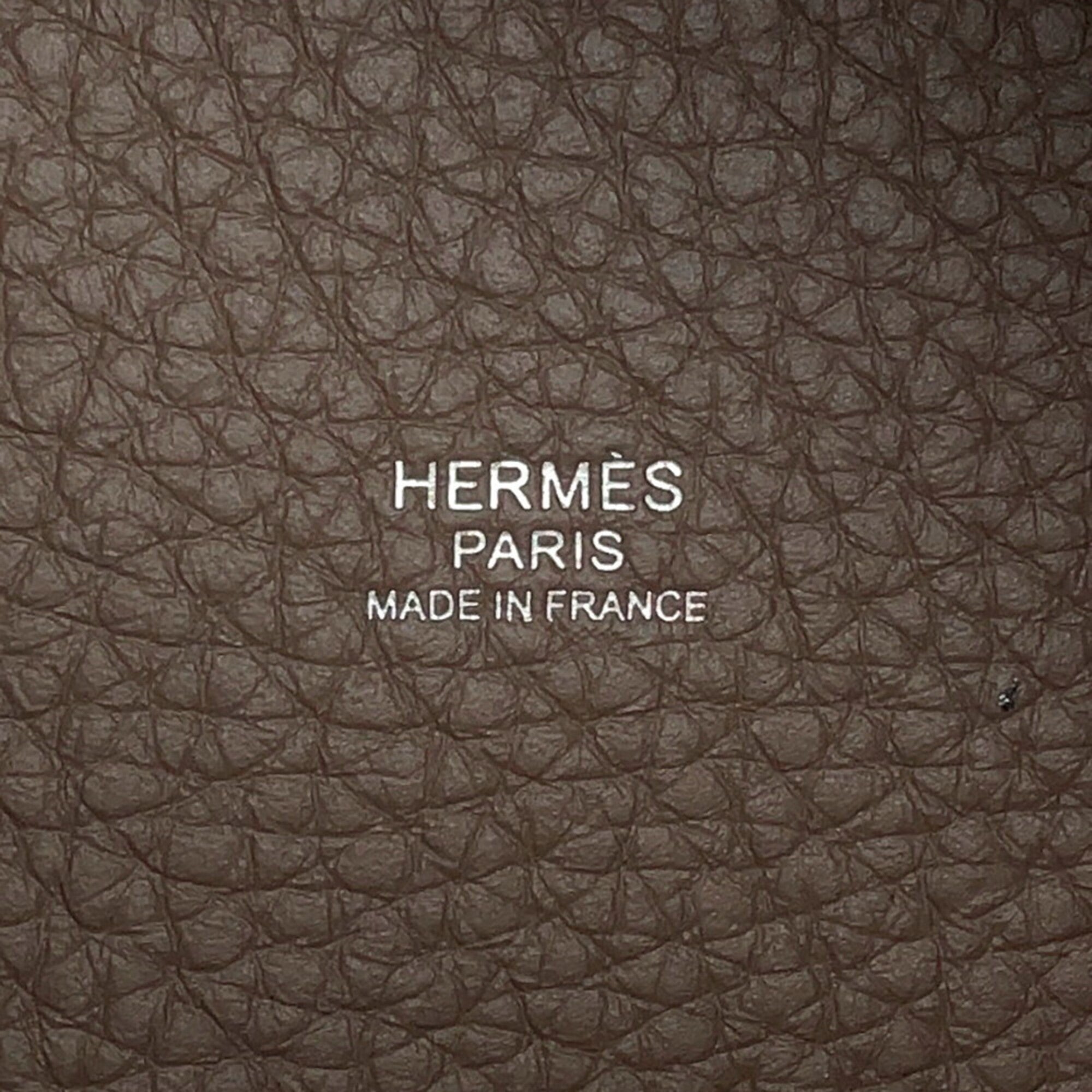 Hermes Picotin Etoupe Gray Taurillon Clemence Leather Handbag Tote Bag (Pre-Owned)
