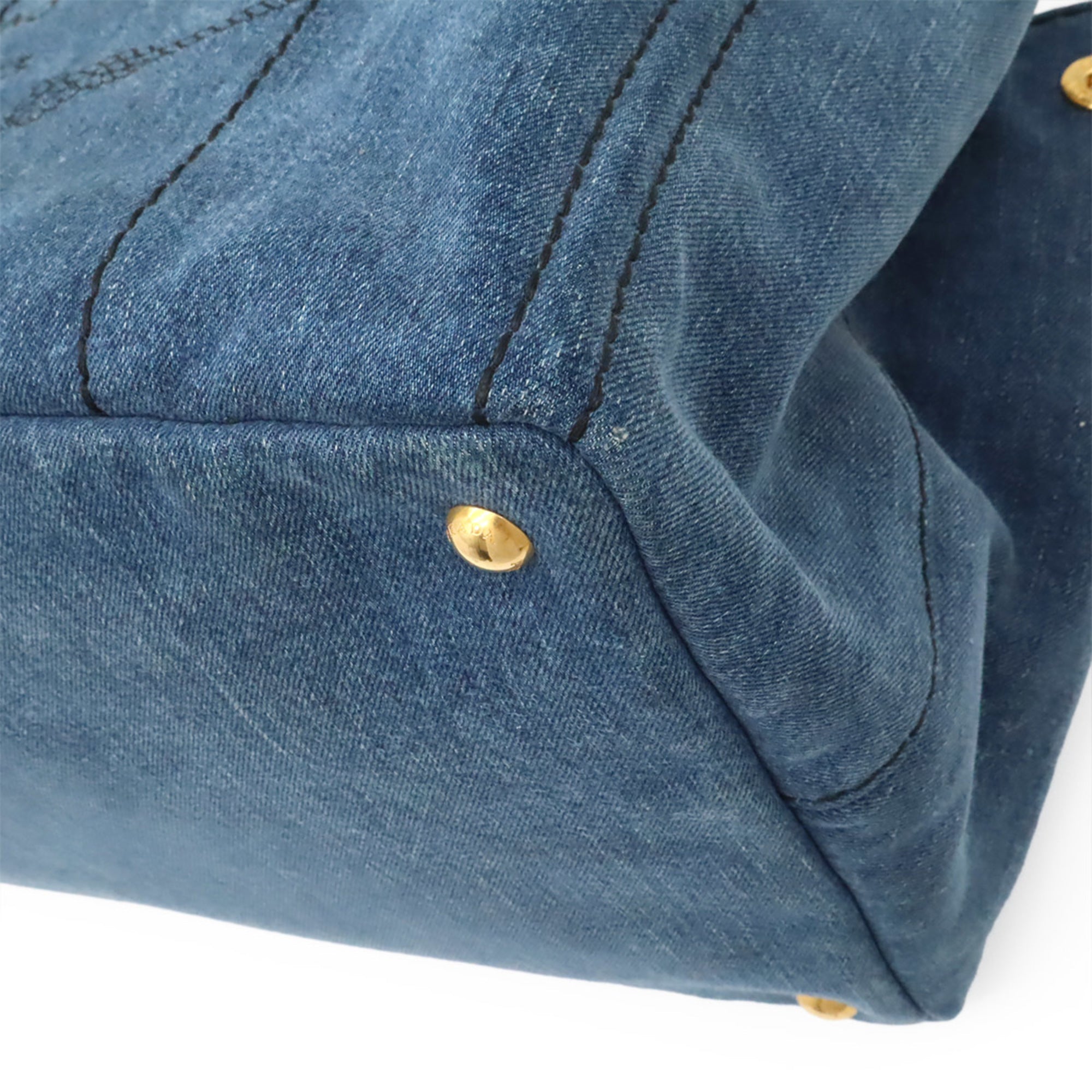 Prada Blue Denim Handbag Shoulder Bag Tote Bag (Pre-Owned)