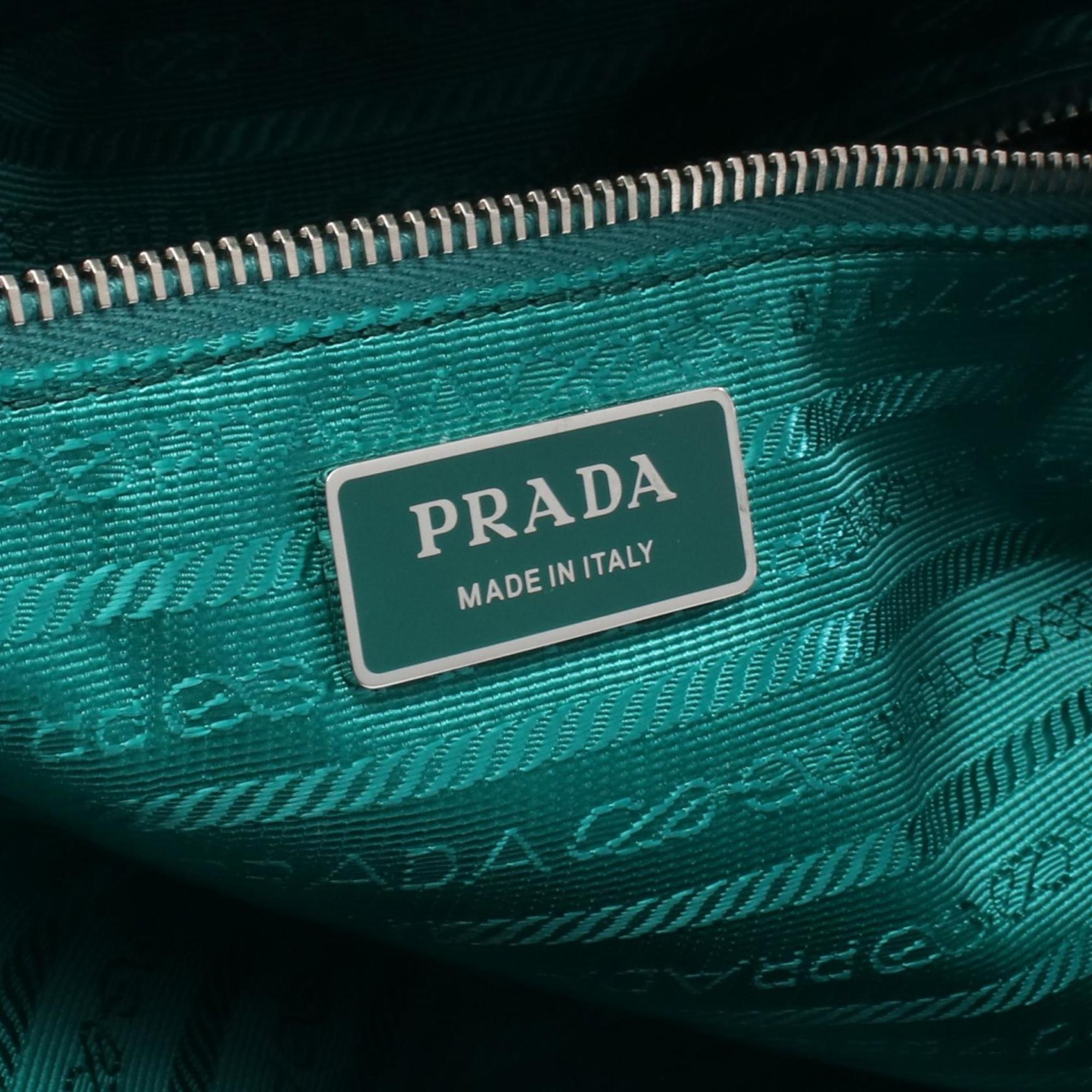Prada Green Leather Shoulder Bag (Pre-Owned)