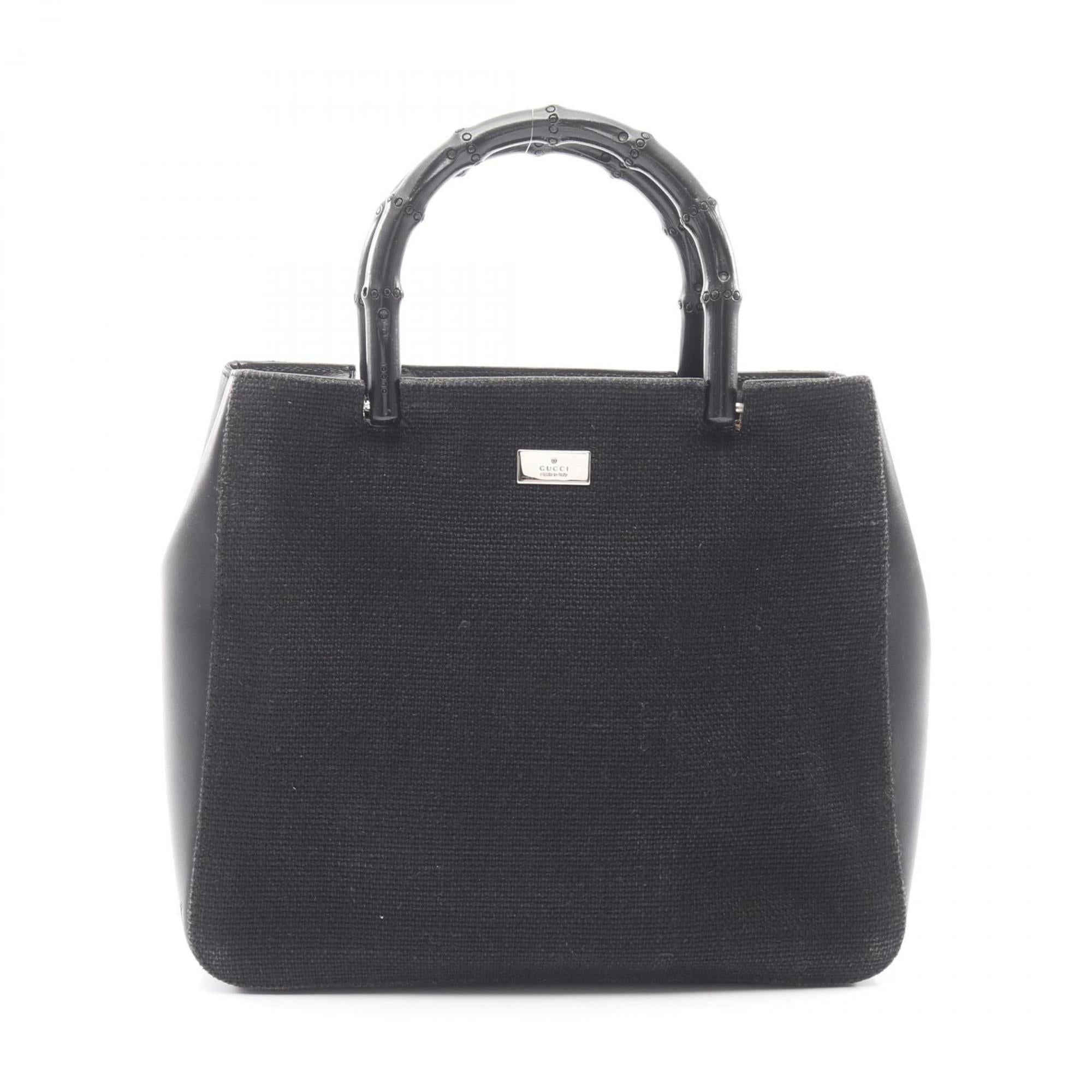 Gucci Black Canvas Leather Handbag (Pre-Owned)