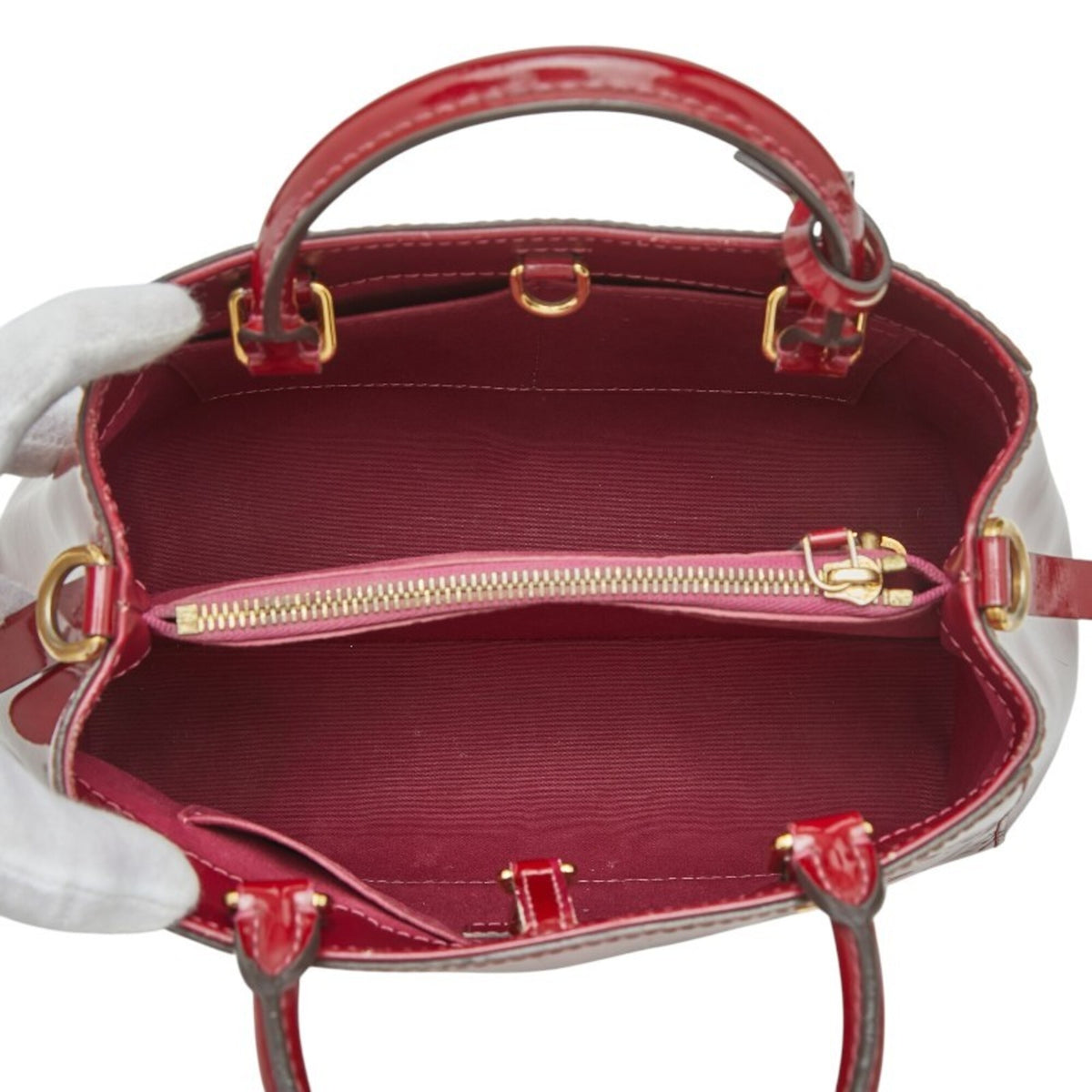 Louis Vuitton Indian Rose Red Color Patent Leather Handbag Shoulder Bag (Pre-Owned)