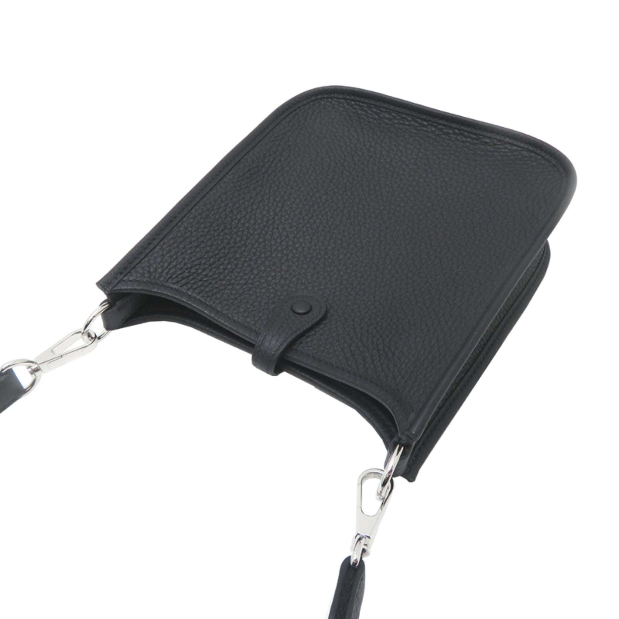 Hermes Black Noir Taurillon Clemence Leather Shoulder Bag (Pre-Owned)