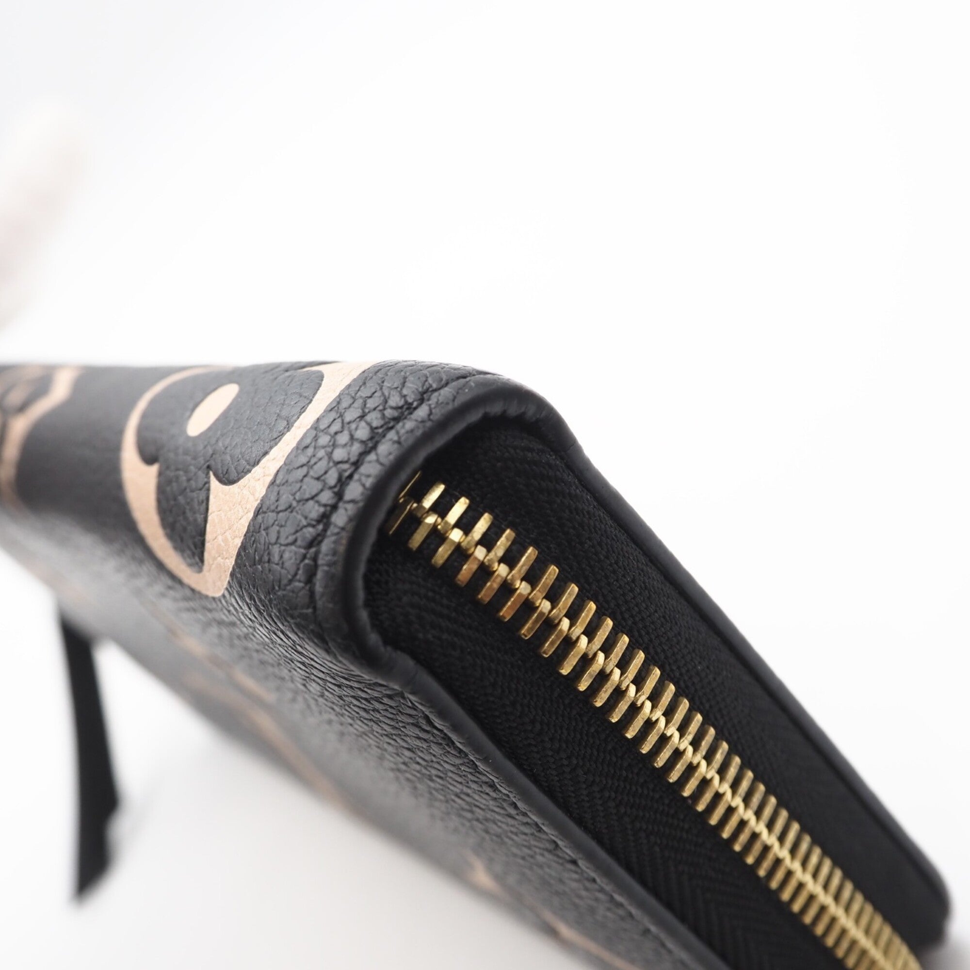 Louis Vuitton Monogram Empreinte Beige Black Long Wallet (Bi-Fold) (Pre-Owned)