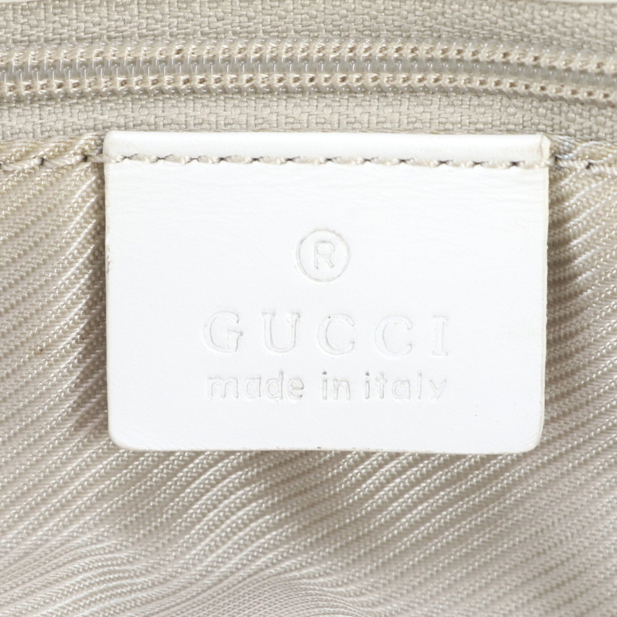 Gucci Blue Leather Canvas Handbag Shoulder Bag Tote Bag (Pre-Owned)