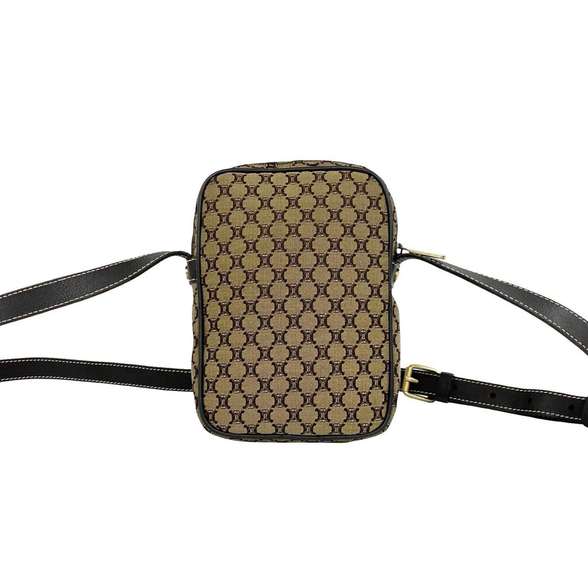 Celine Brown Canvas Leather Pochette Shoulder Bag (Pre-Owned)