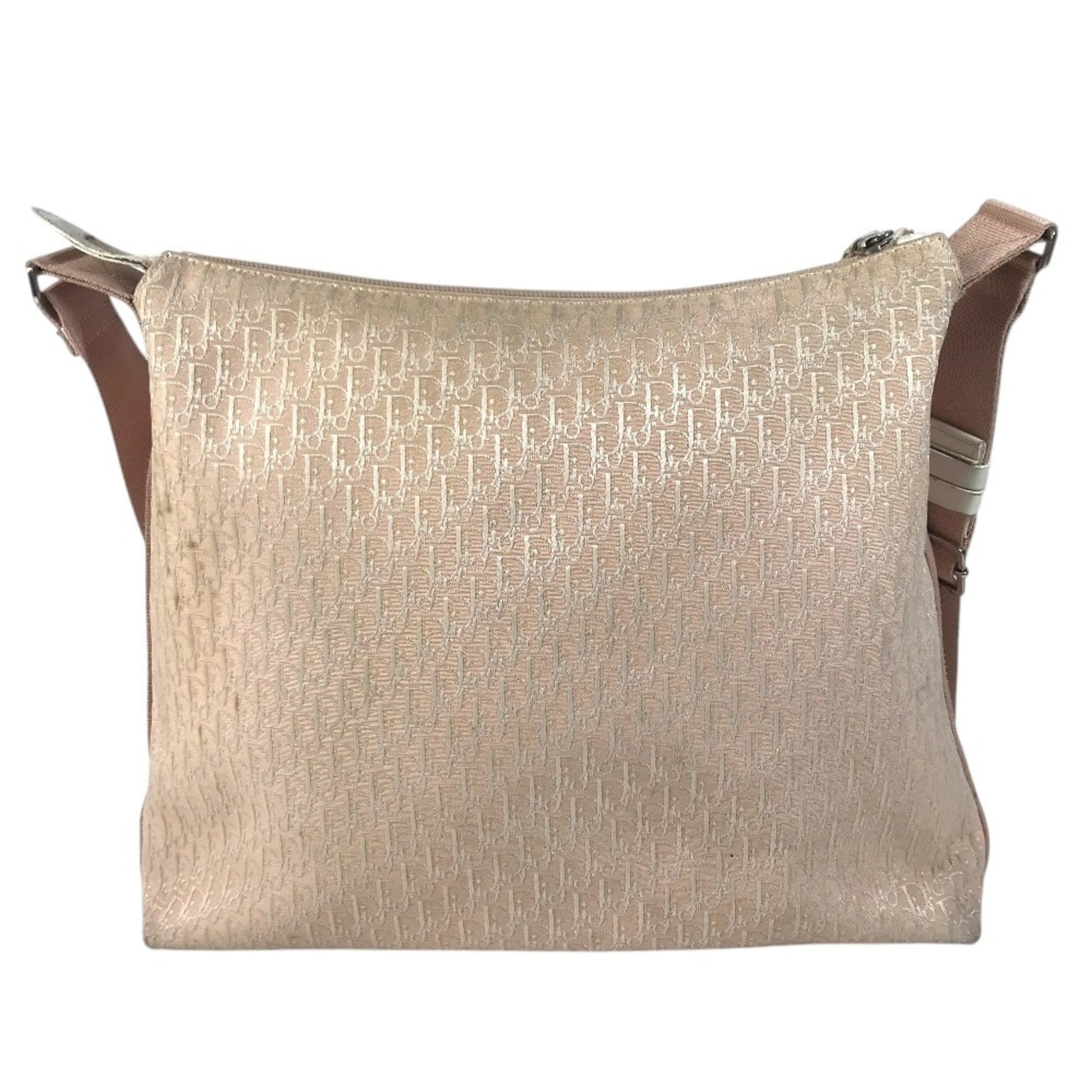 Christian Dior Pink White Yellow Leather Canvas Shoulder Bag (Pre-Owned)