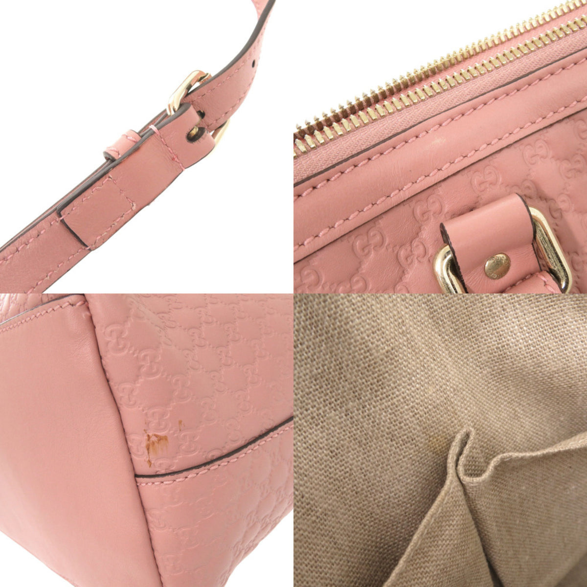 Gucci Pink Leather Handbag Shoulder Bag Tote Bag (Pre-Owned)
