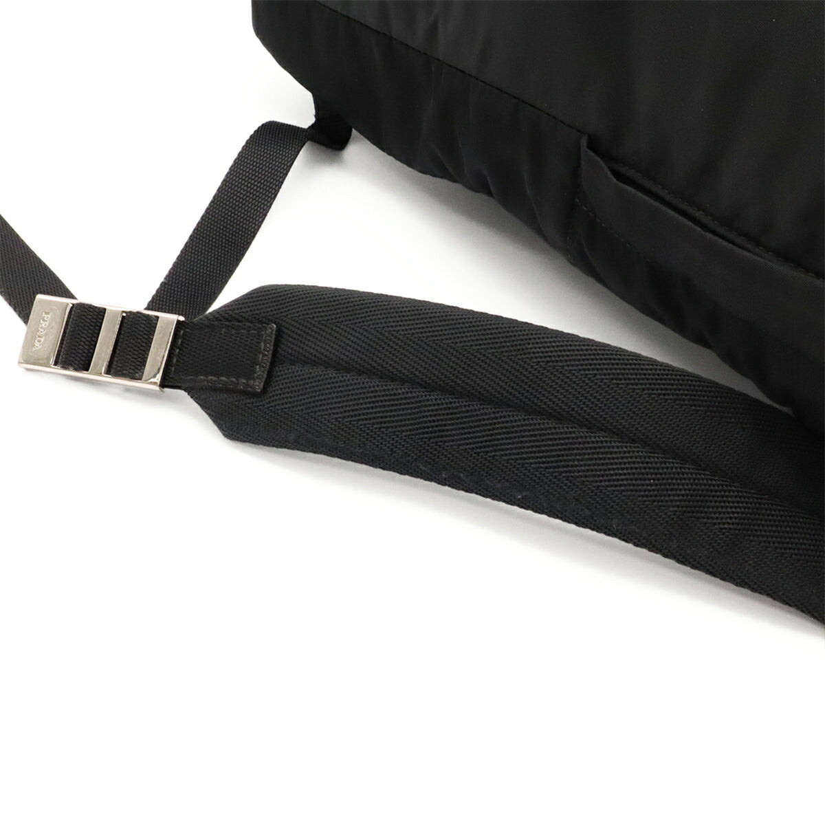 Prada Black Nero Nylon Leather Backpack (Pre-Owned)