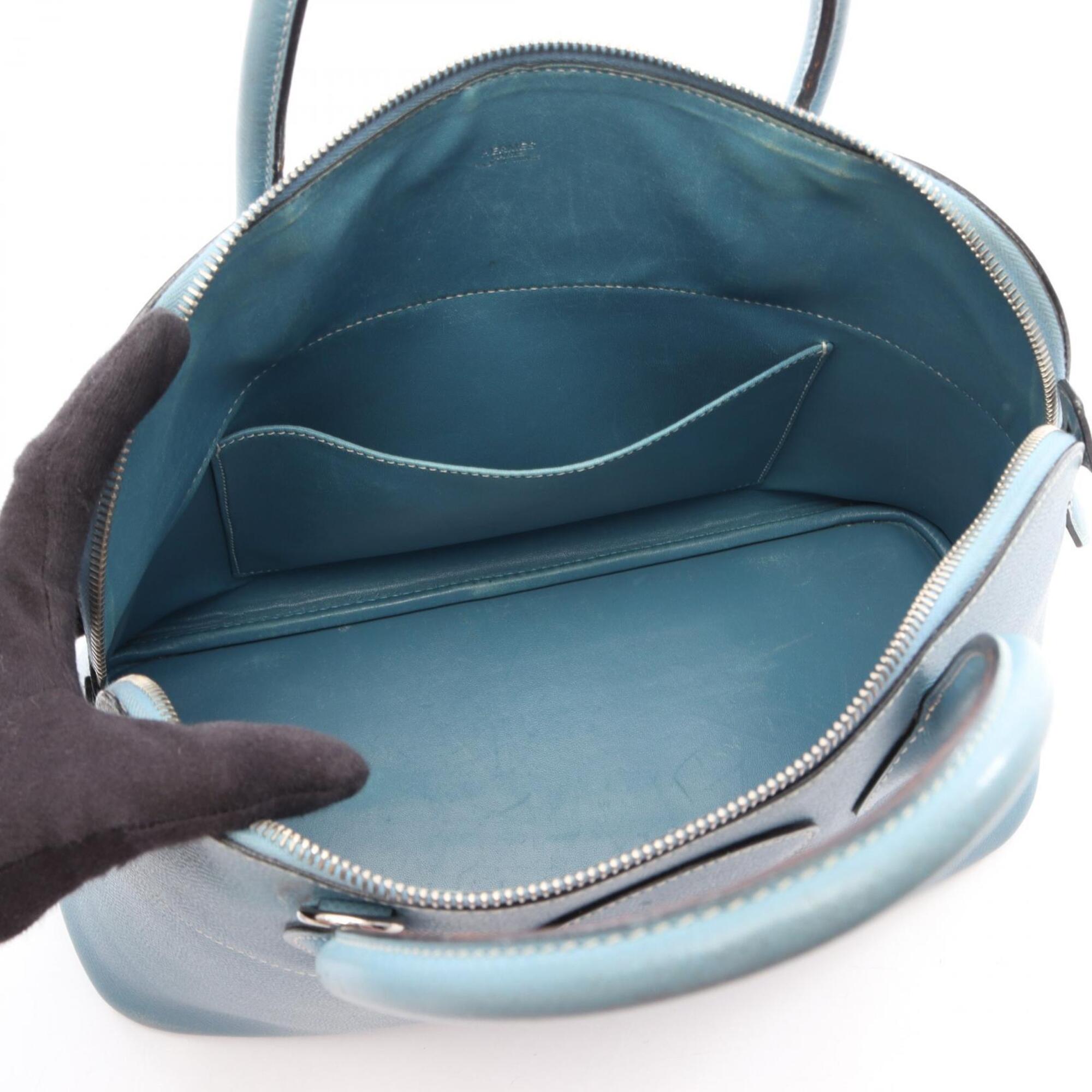 Hermes Blue Blue Jean Epsom Leather Leather Handbag (Pre-Owned)