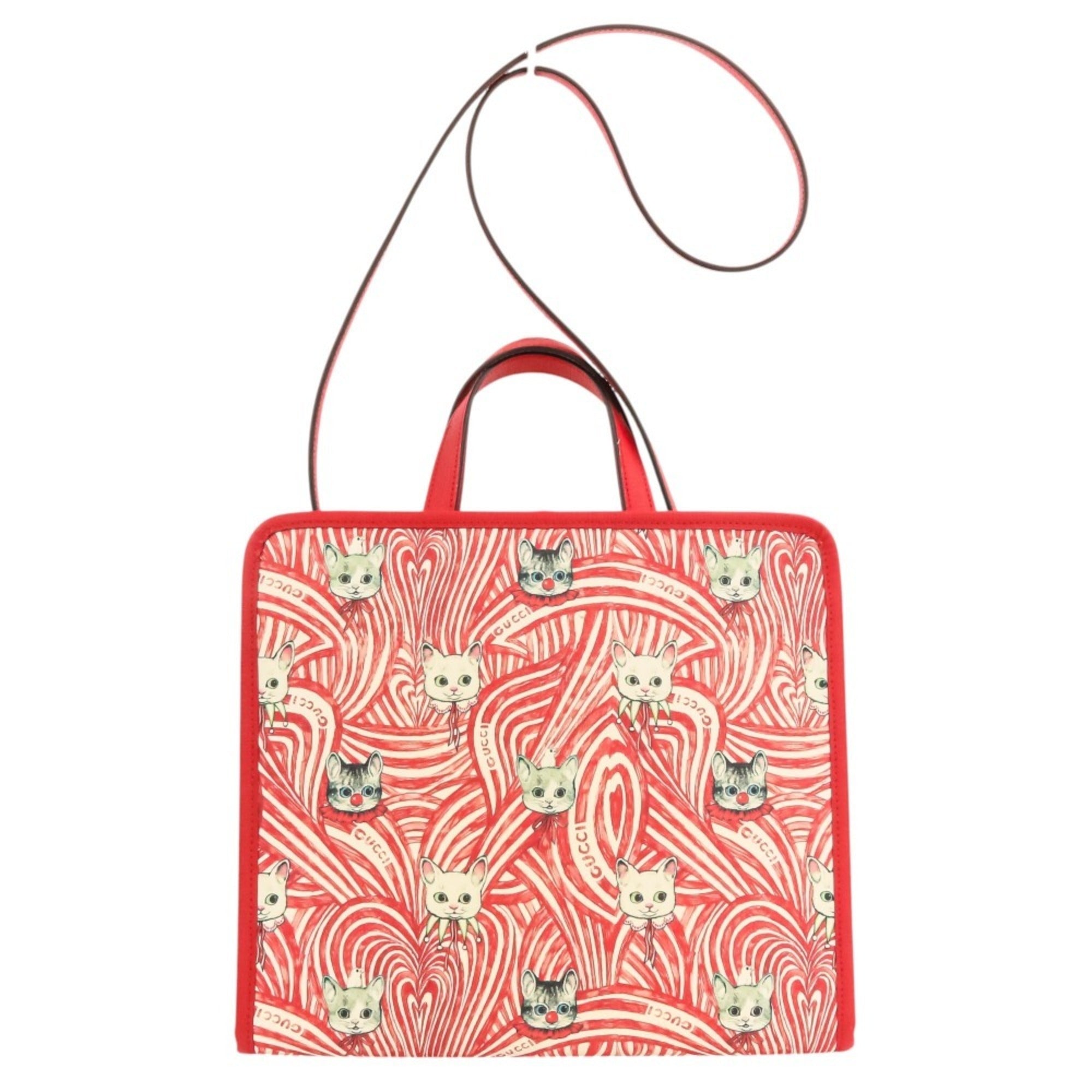 Gucci Red Color Shoulder Bag Tote Bag (Pre-Owned)