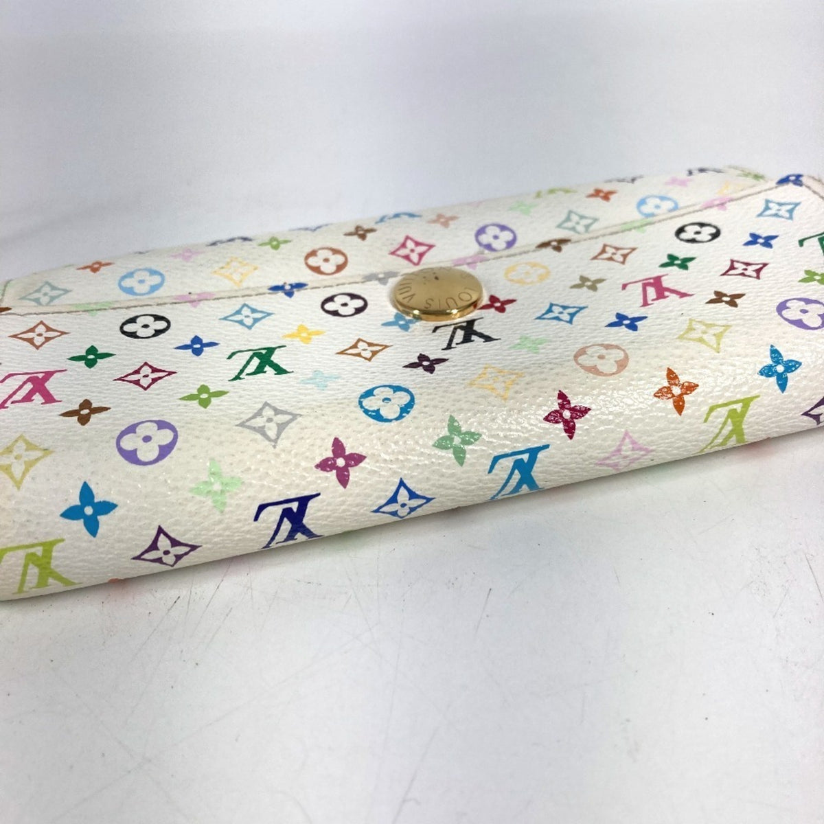 Louis Vuitton Multi-Color White Monogram Multicolore Canvas Long Wallet (Bi-Fold) (Pre-Owned)