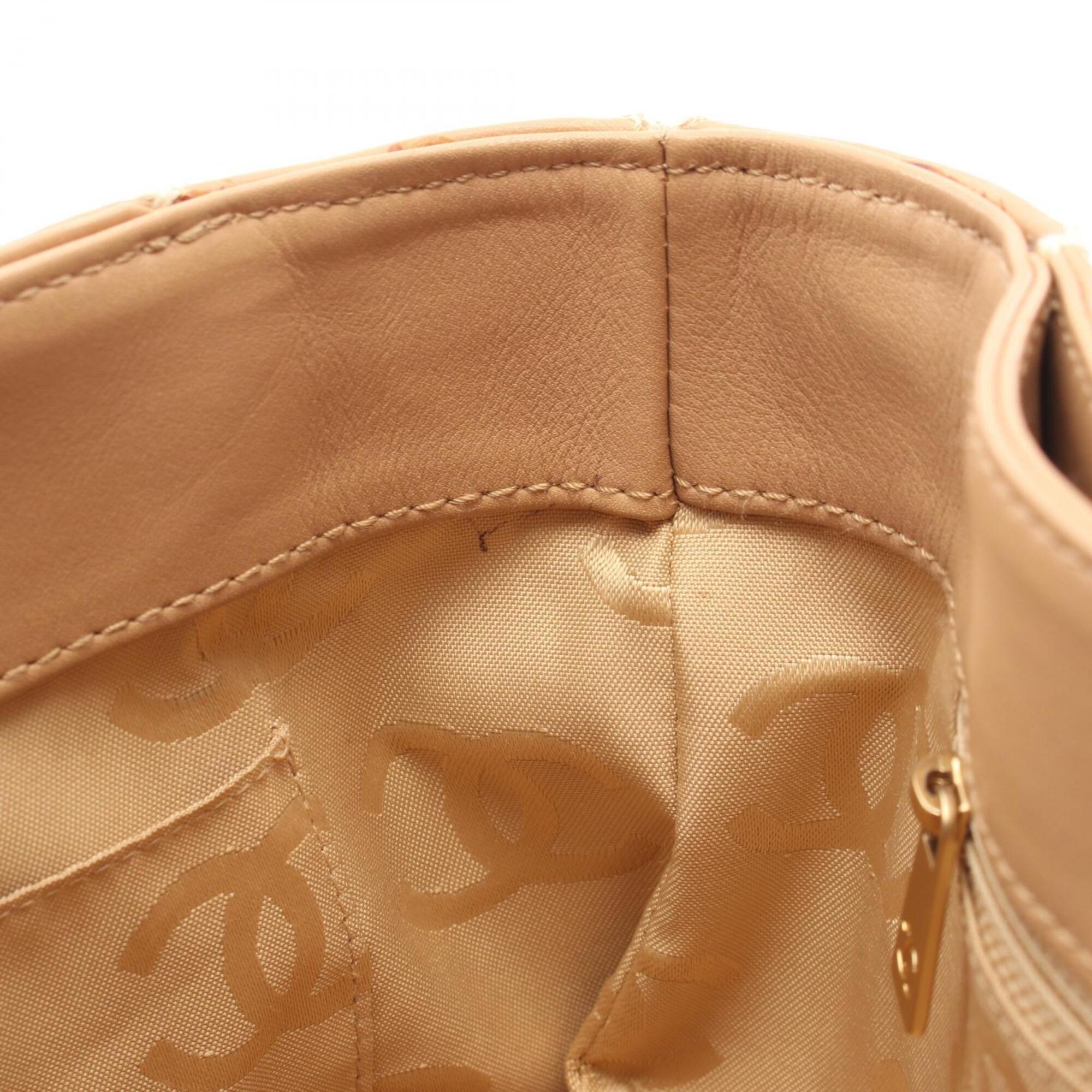 Chanel Beige Leather Handbag Tote Bag (Pre-Owned)