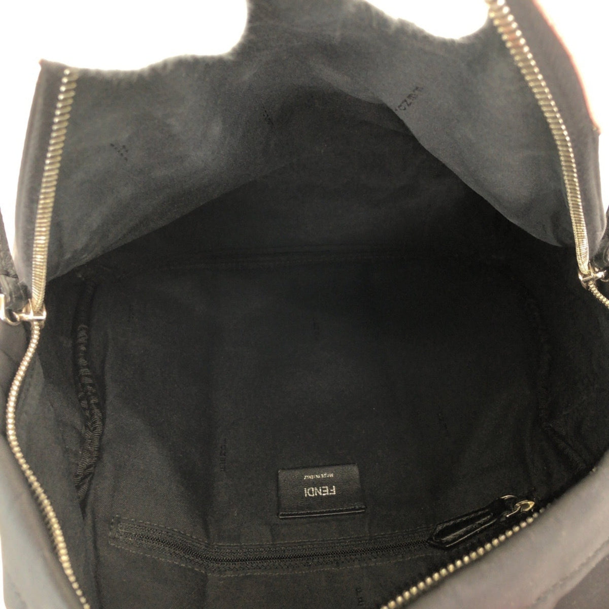 Fendi Black Pink Red Nylon Leather Backpack (Pre-Owned)