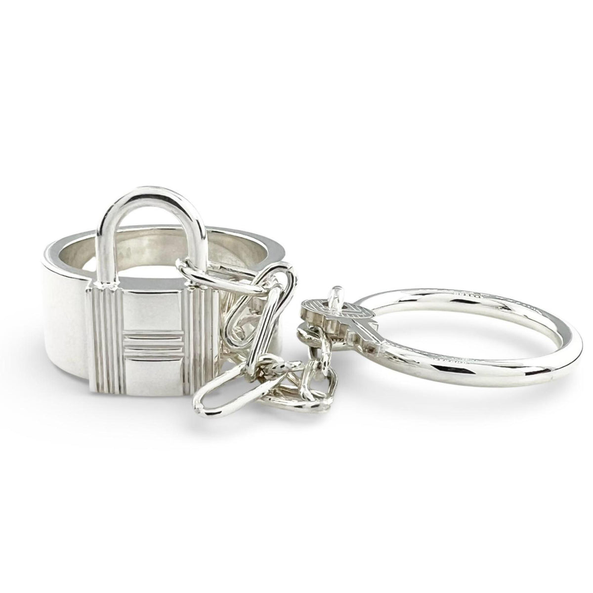 Hermes Silver Silver 925 Band Ring (Pre-Owned)