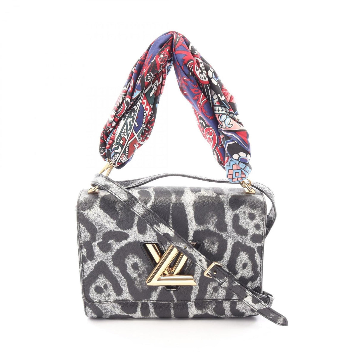 Louis Vuitton Black Gray Coated Canvas Handbag (Pre-Owned)