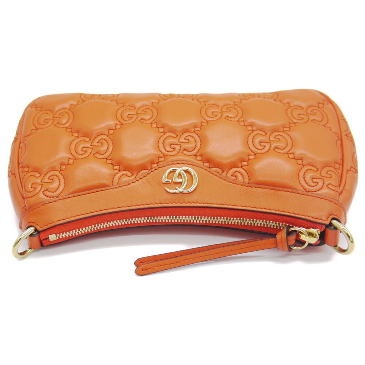 Gucci Orange Leather Handbag Shoulder Bag (Pre-Owned)