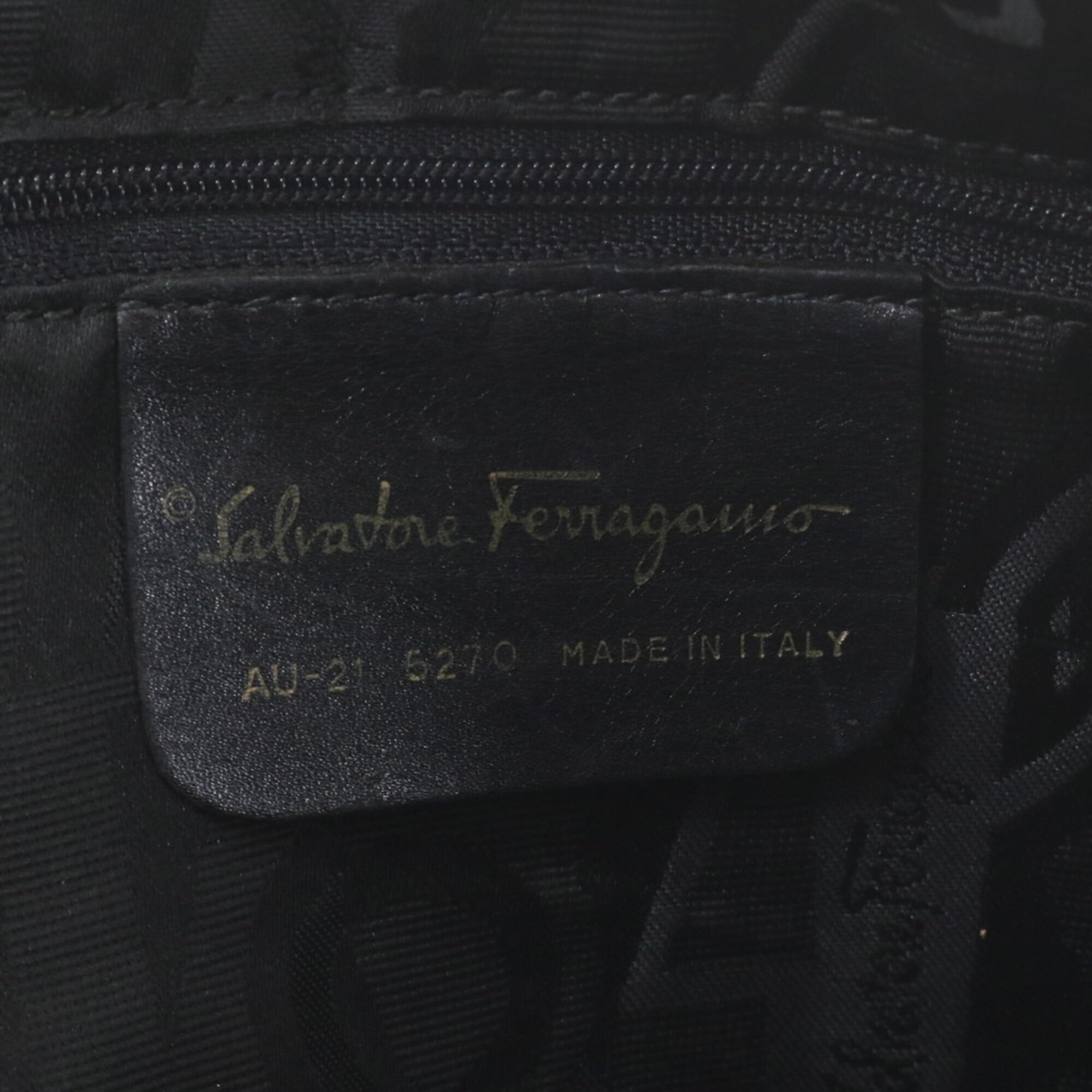 Salvatore Ferragamo Brown Leather Nylon Handbag Tote Bag (Pre-Owned)