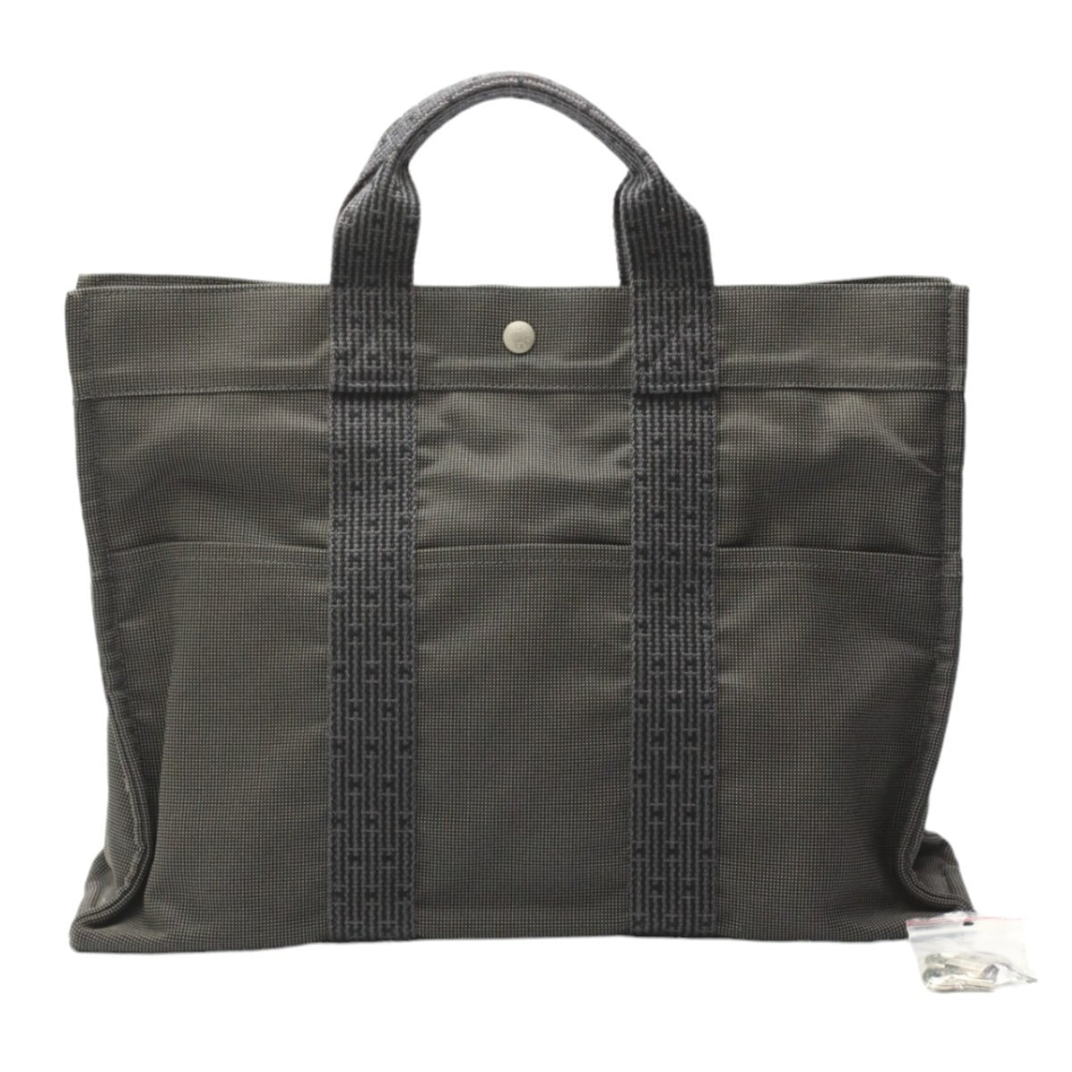 Hermes Her Line Gray Canvas Tote Bag (Pre-Owned)