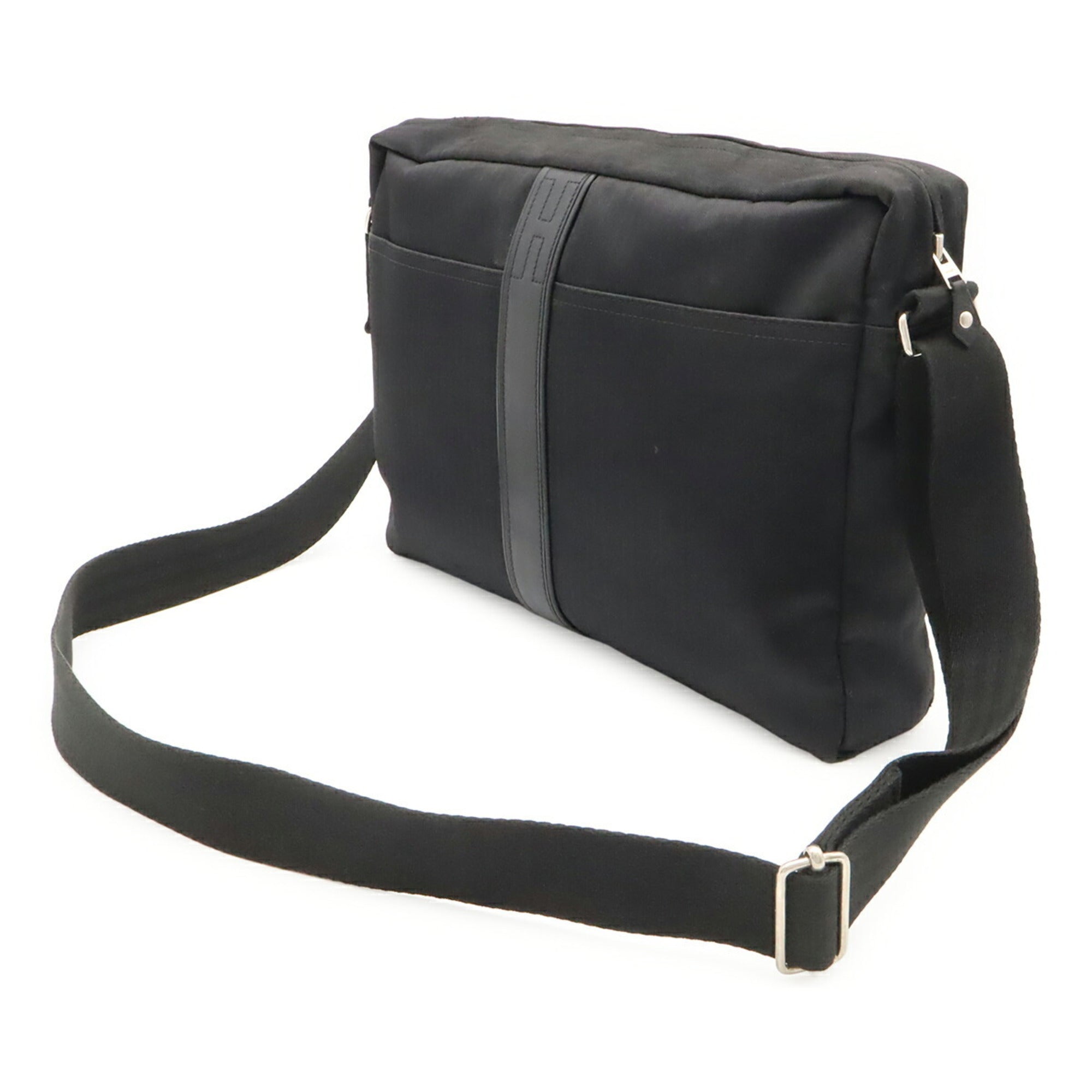 Hermes Acapulco Black Nylon Leather Handbag Shoulder Bag (Pre-Owned)